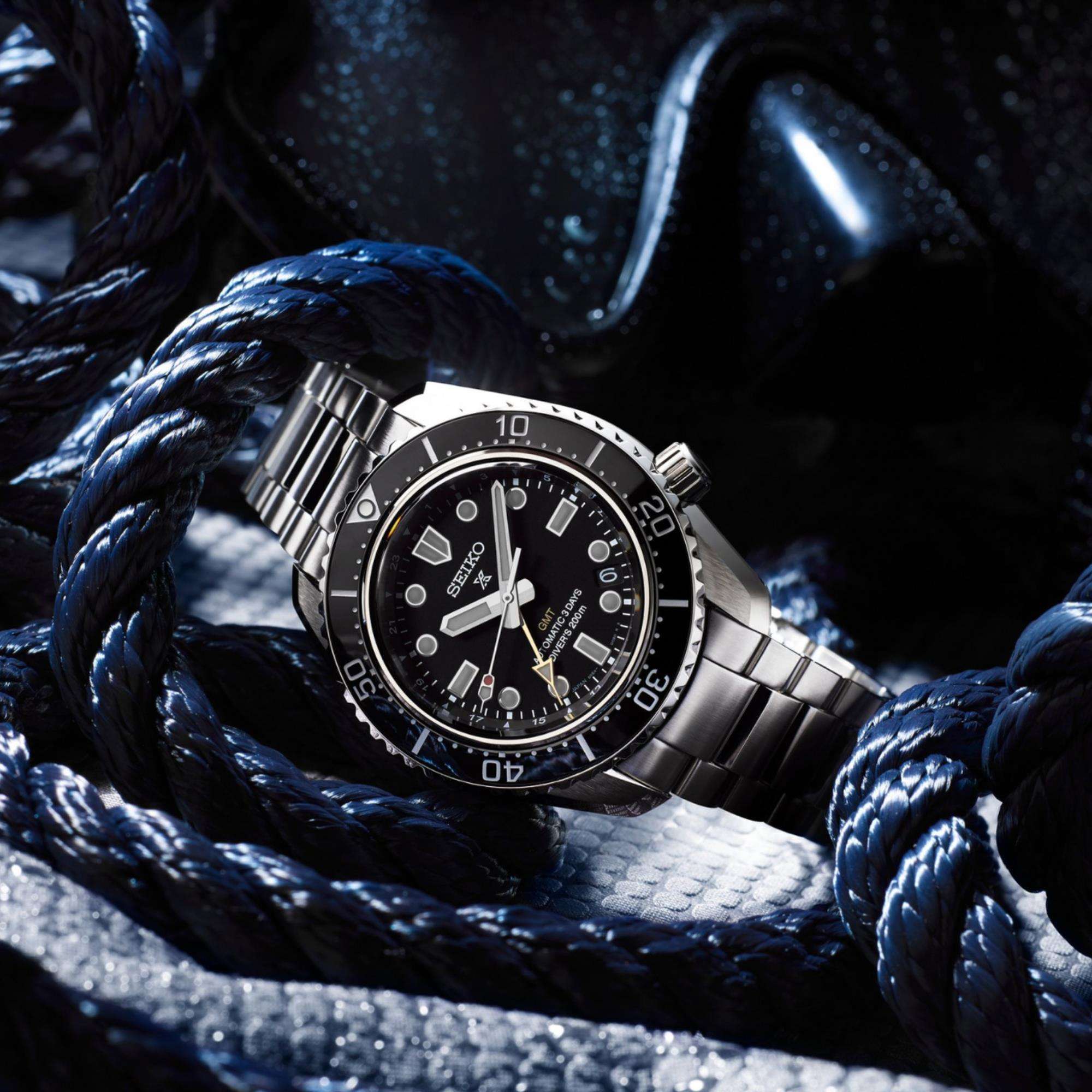 Seiko Prospex "Dark Depths " Divers GMT 1968 Modern Re-Interpretation Automatic Black Dial Men's Watch SPB383J1