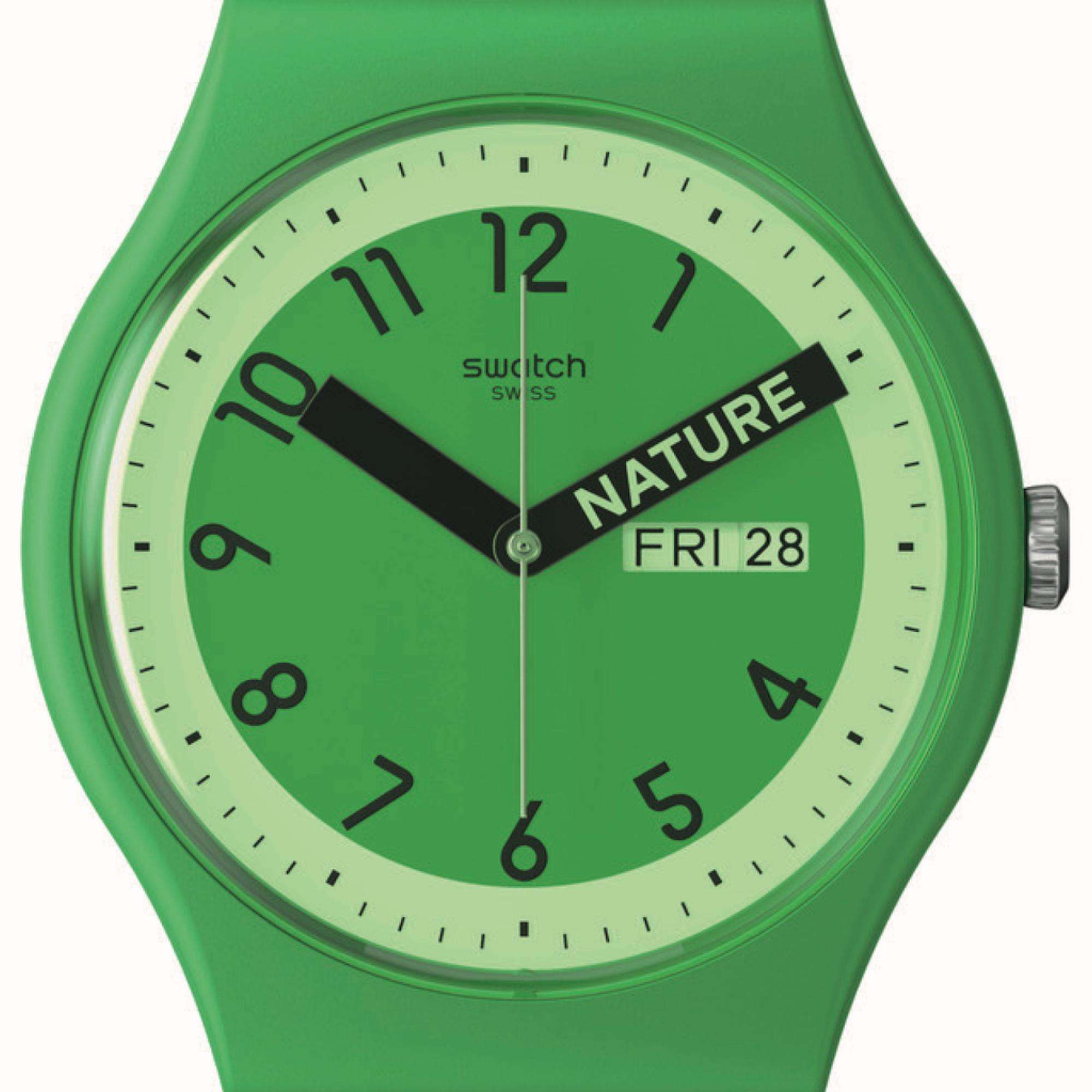 Swatch Proudly Green "Nature" Green Quartz Watch SO29G704