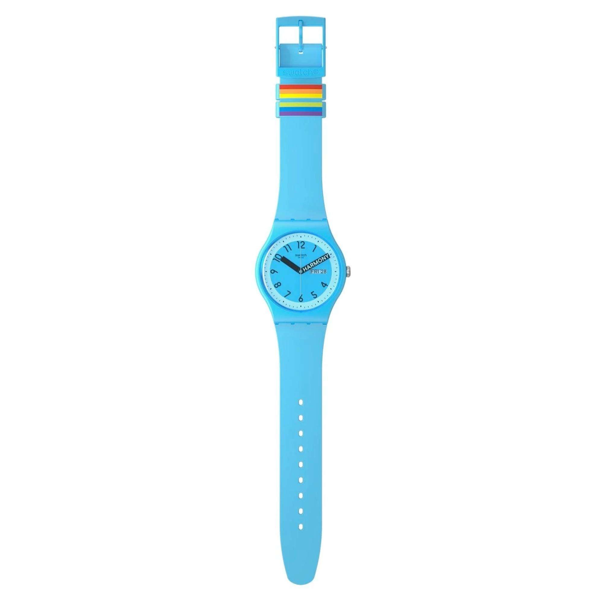 Swatch Pride 'Proudly Blue' Quartz Blue Dial Watch SO29S702