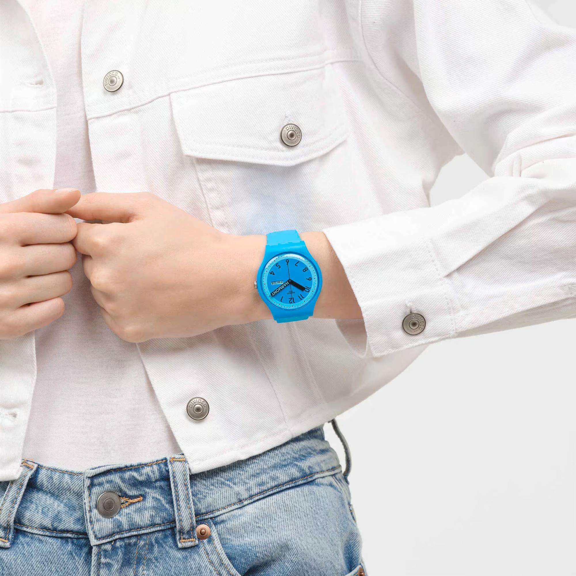 Swatch Pride 'Proudly Blue' Quartz Blue Dial Watch SO29S702