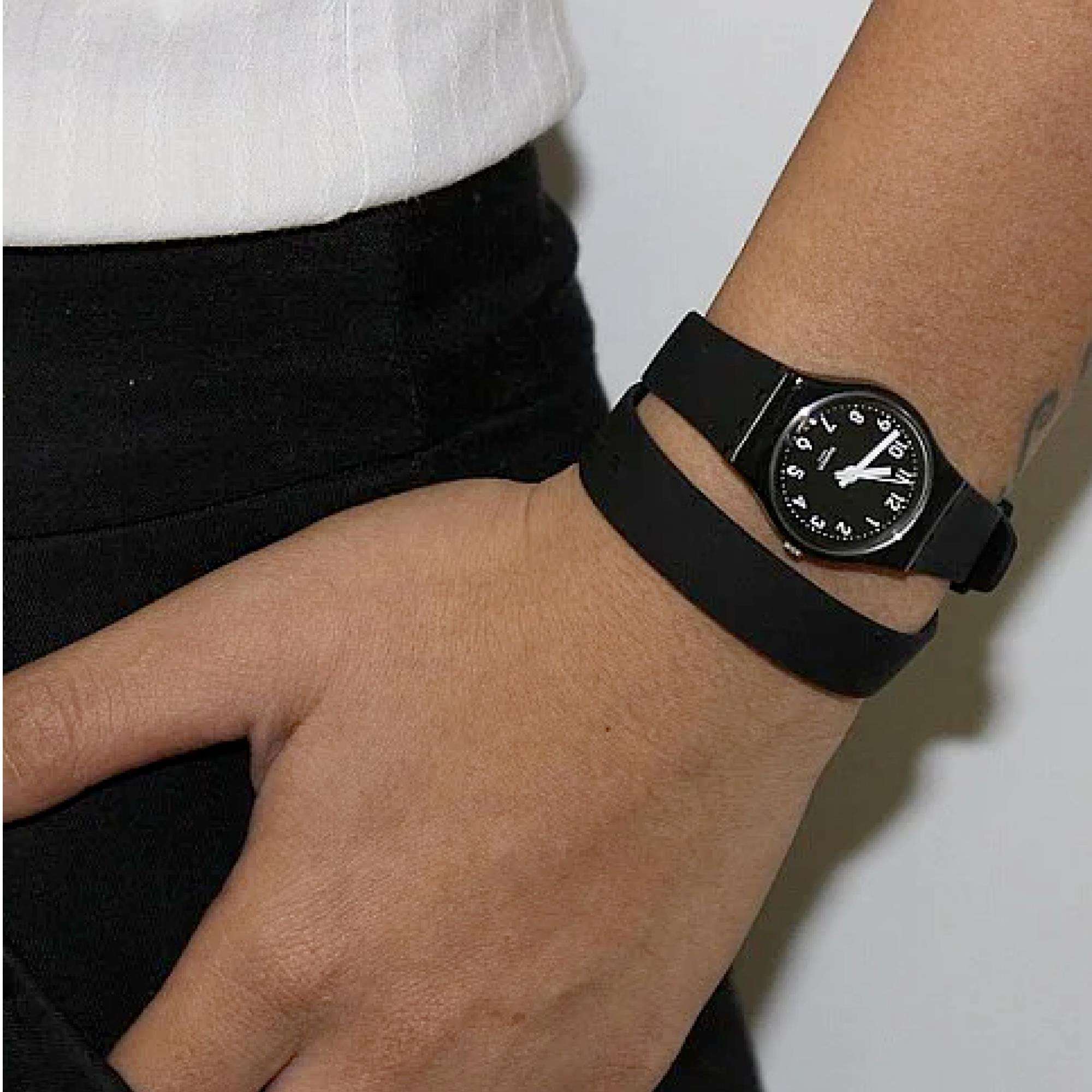 Swatch Original Lady 'Lady Black Single' Quartz Black Dial Ladies Watch LB170E