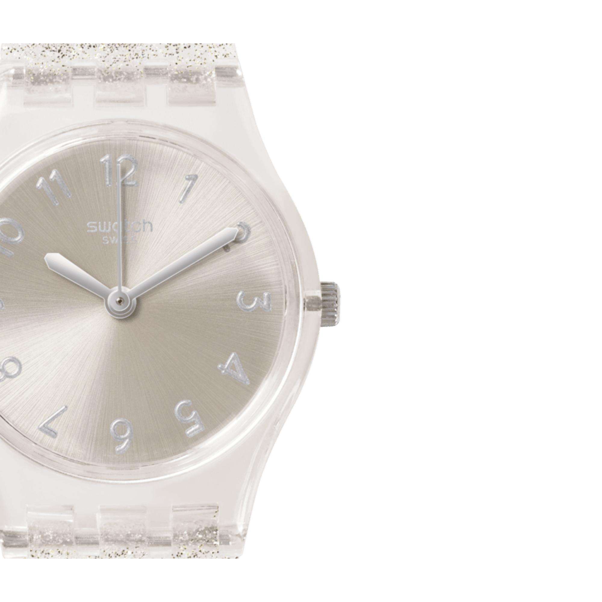 Swatch Original Lady Silver Dial Glistar Too Quartz Ladies Watch LK343E