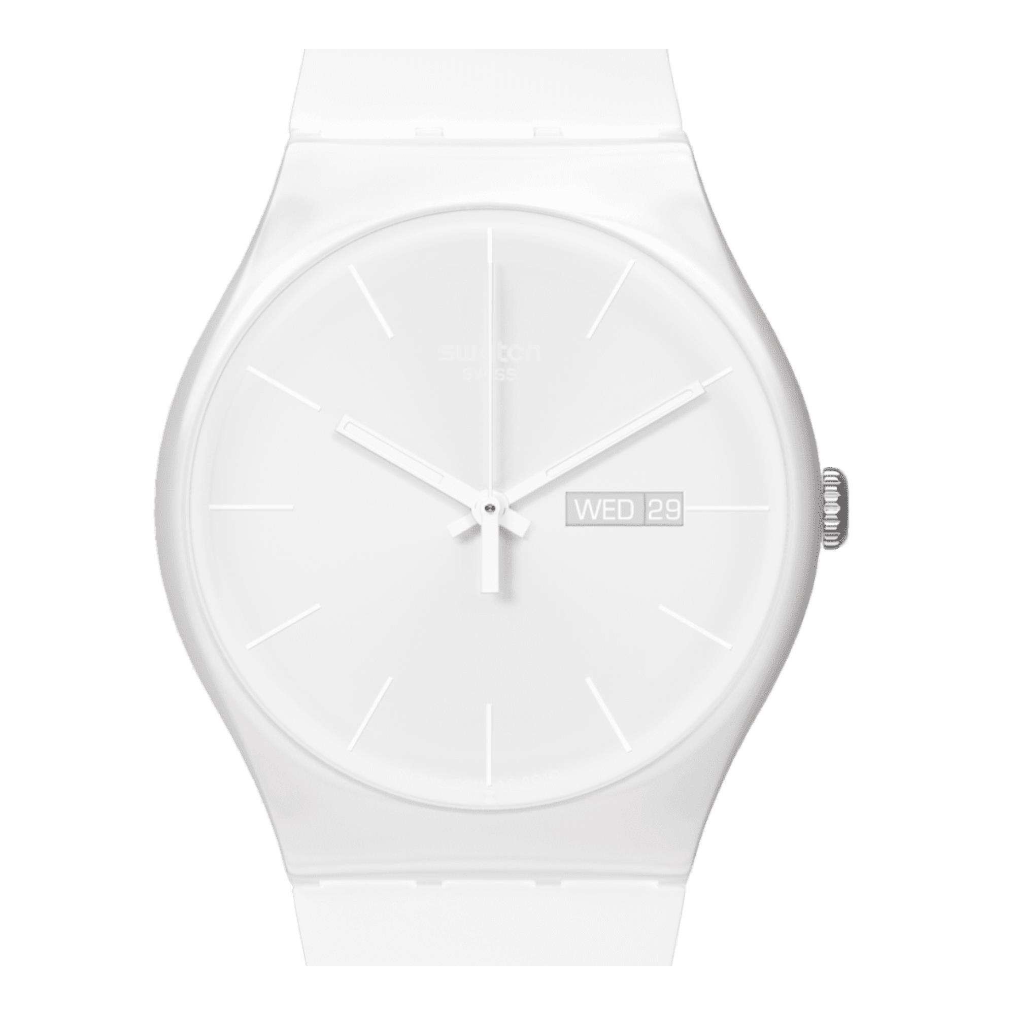 Swatch New Gent 'White Rebel Again' Quartz Watch SO29W704