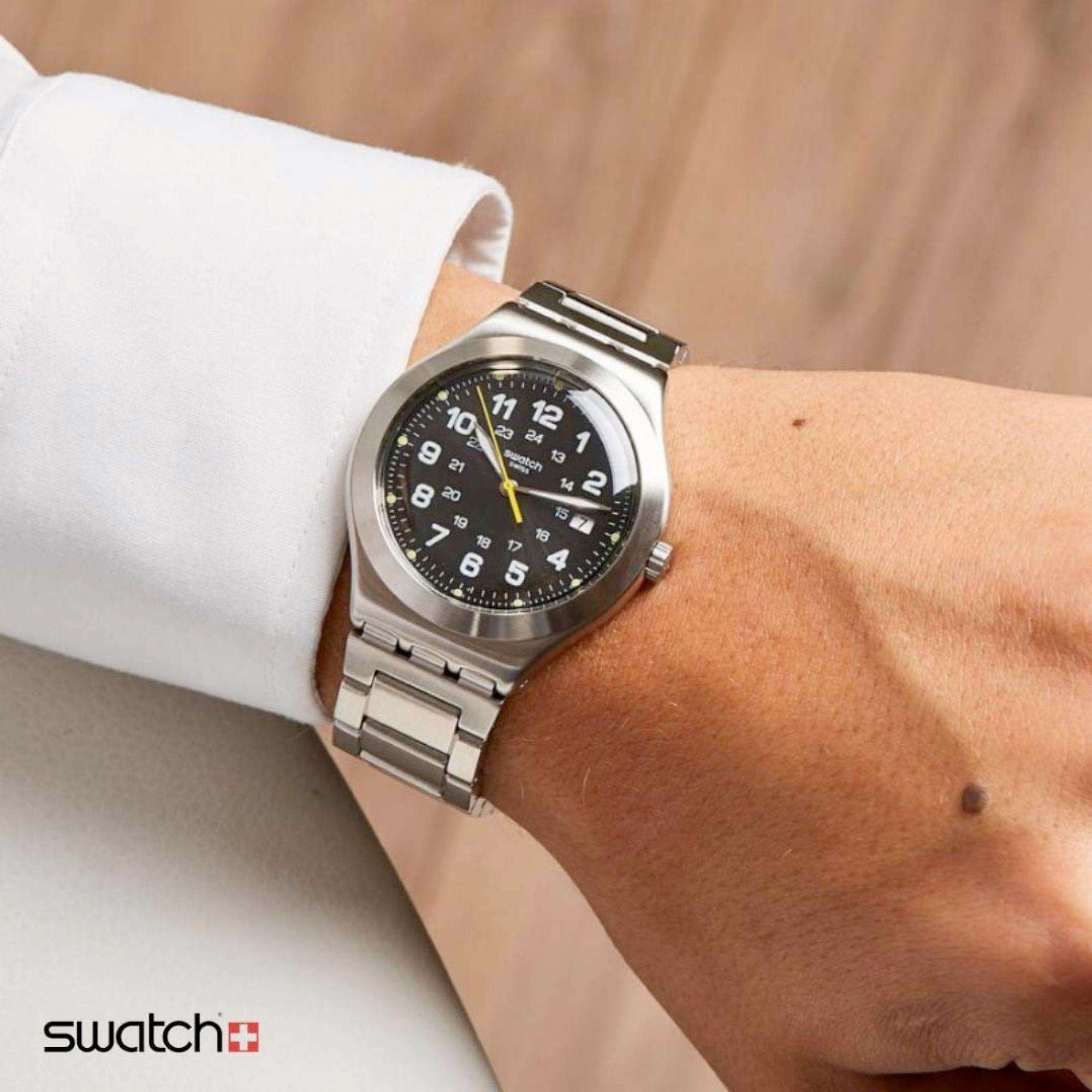 Swatch Irony Big Classic 'Happy Joe Lime Again' Quartz Black Dial Unisex Watch YWS439GC