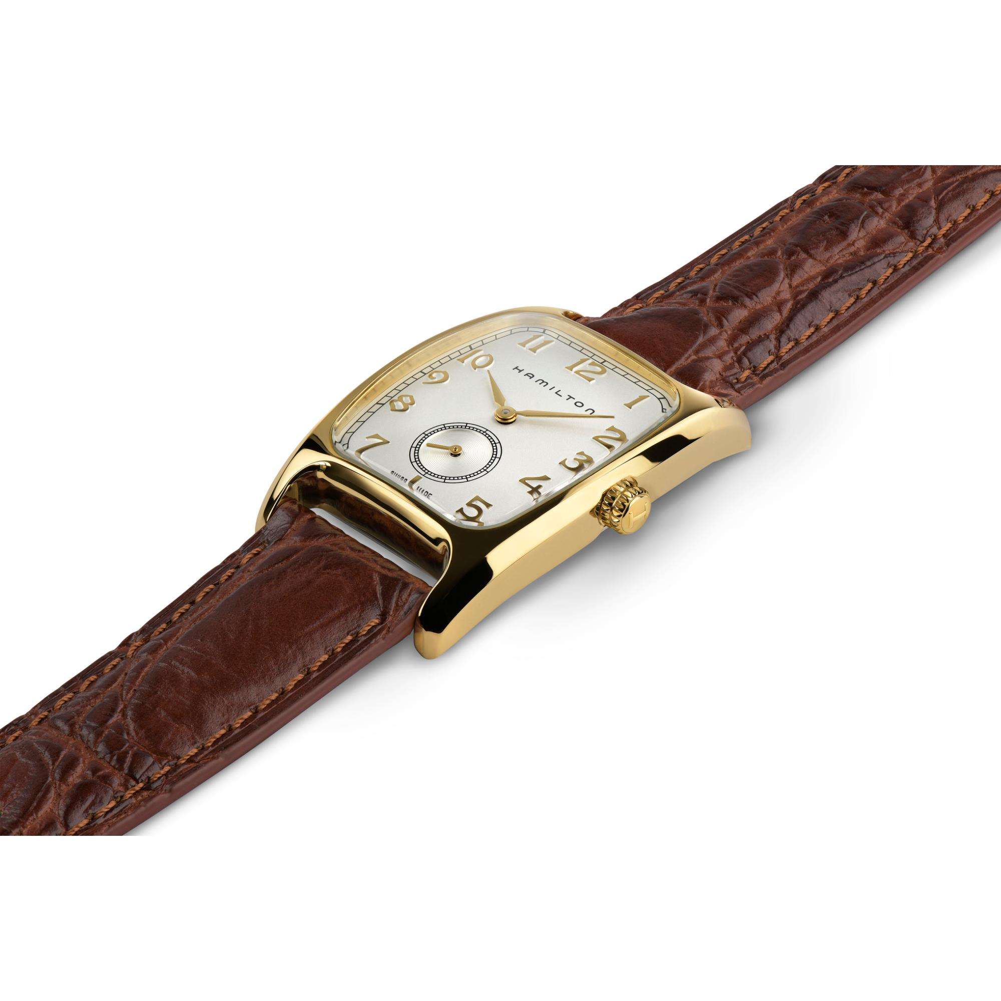 Hamilton Indiana Jones American Classic Boulton Quartz Gold White Dial Calf Leather Men's Watch H13431553