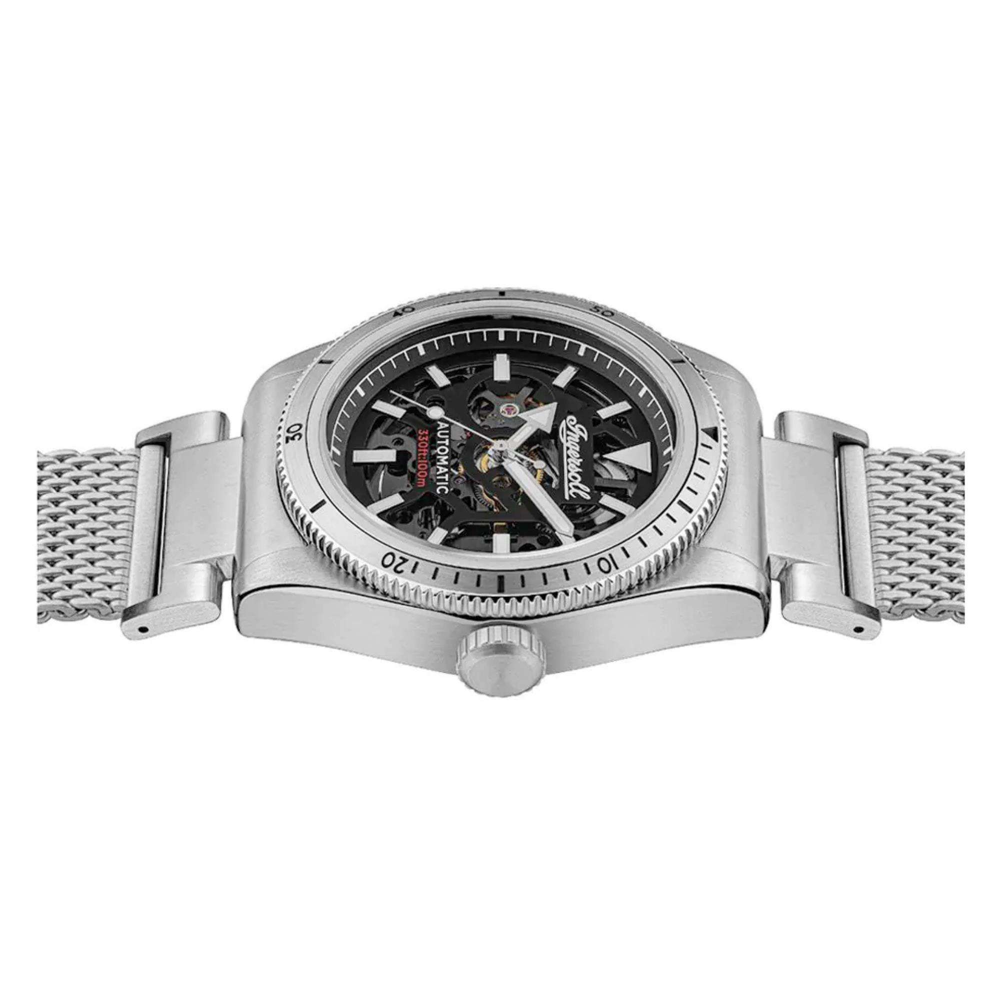 Ingersoll The Scovill 1892 Automatic Black Dial Steel Bracelet Men's Watch I13903
