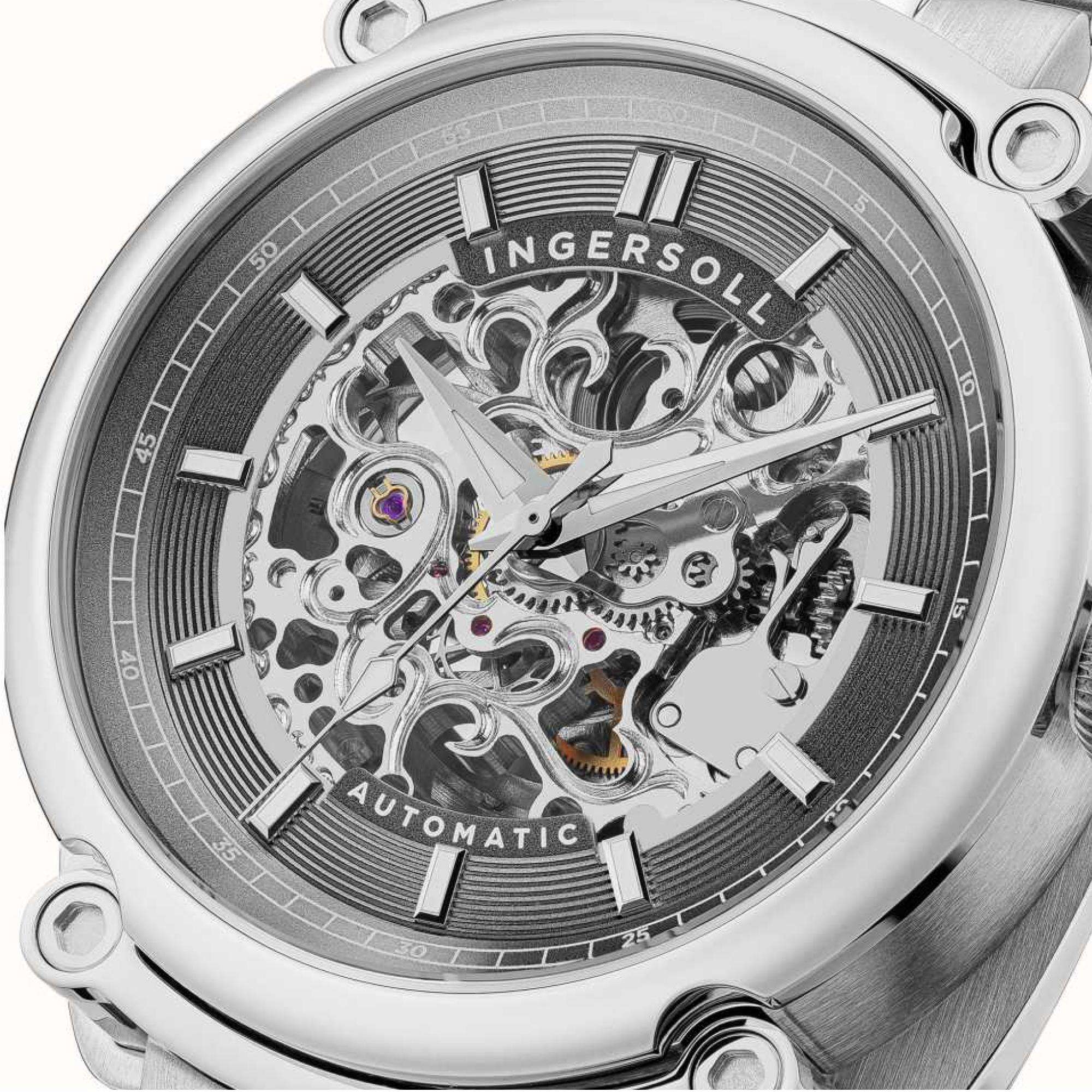 Ingersoll The Michigan 1892 Automatic Men's Watch Grey Dial Silver Stainless Steel Bracelet I13304
