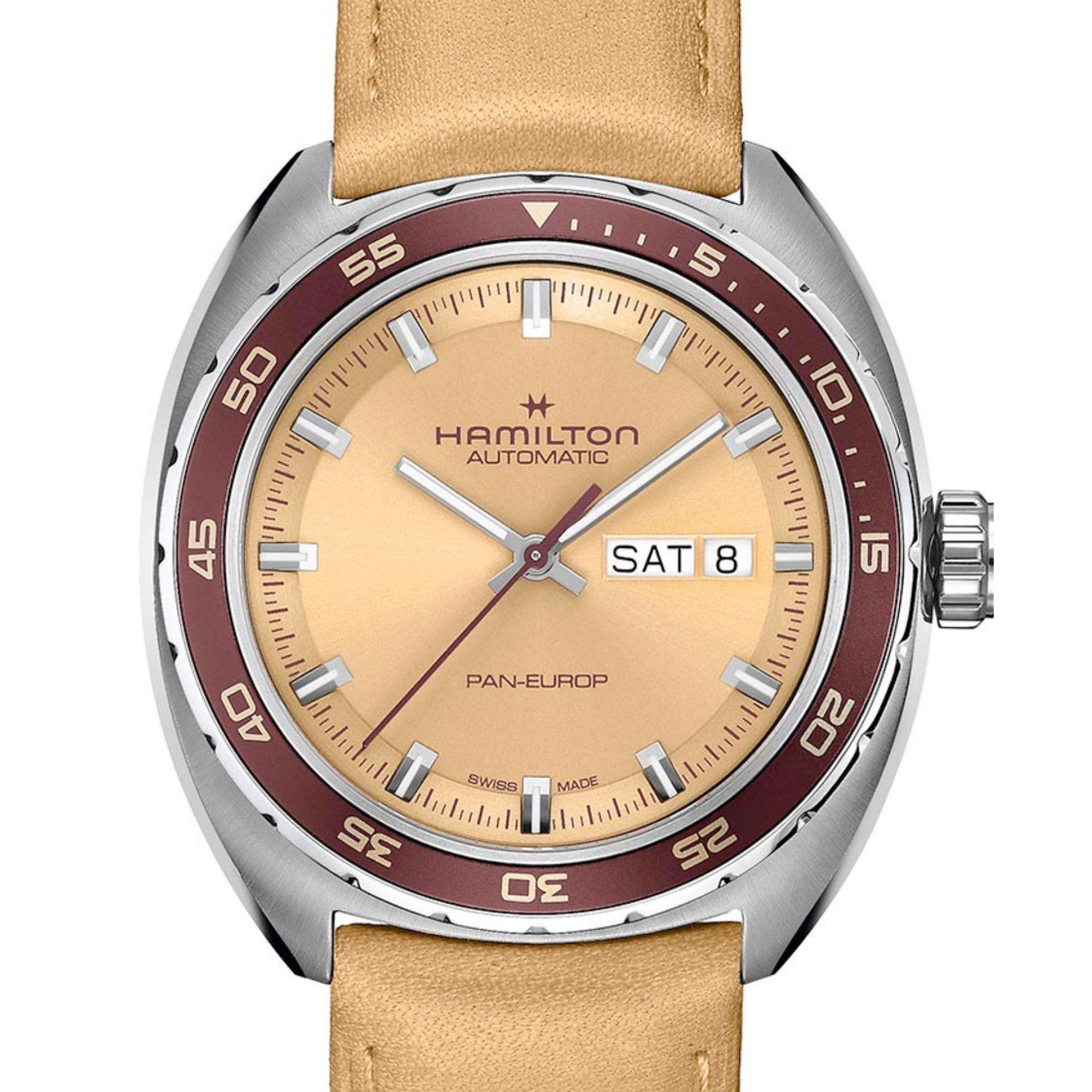 Hamilton American Classic Pan Europ Day-Date Auto Automatic Champagne Dial Men's Watch H35435820