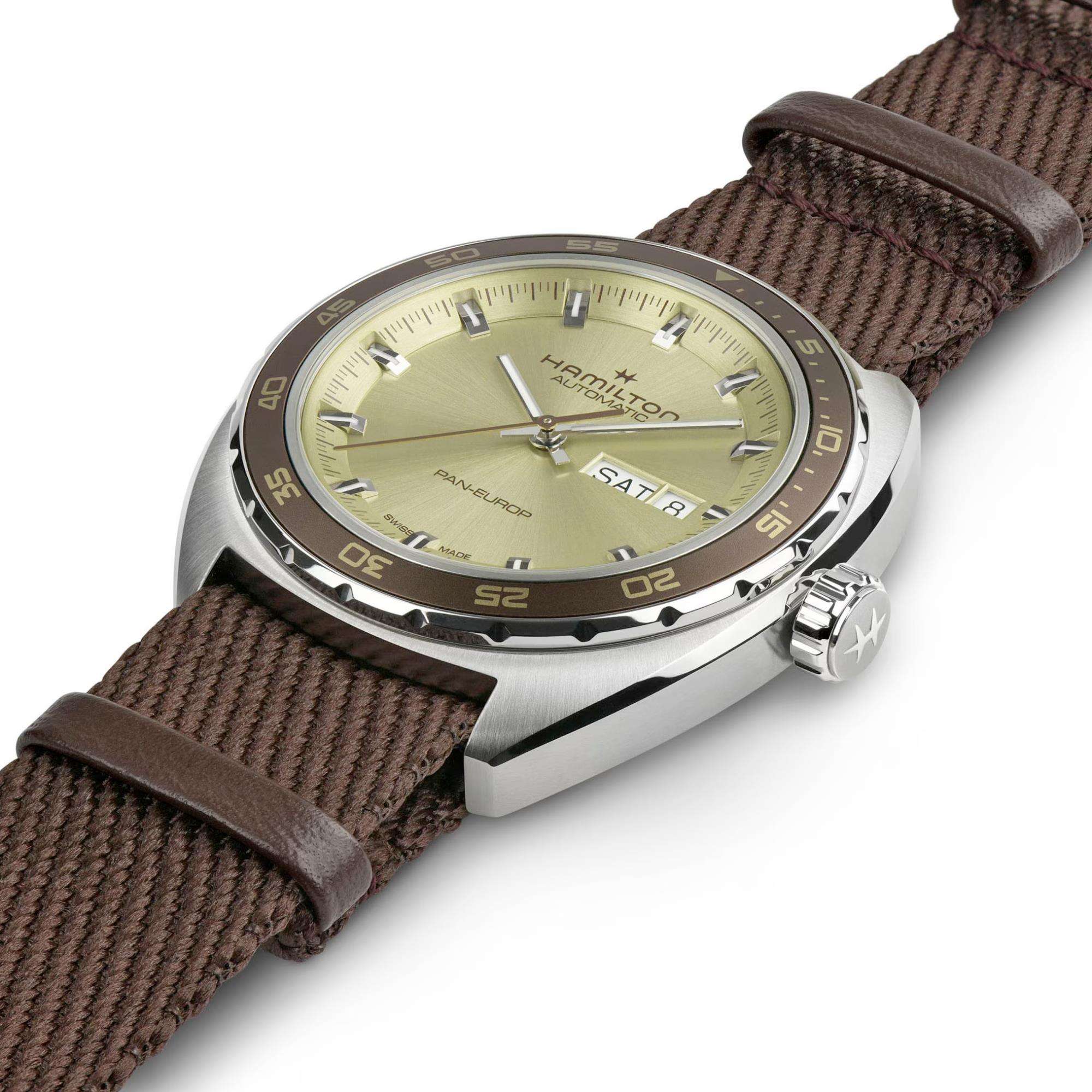 Hamilton American Classic Pan Europ Day-Date Auto 2 Straps Set Automatic Green Dial Men's Watch H35445860