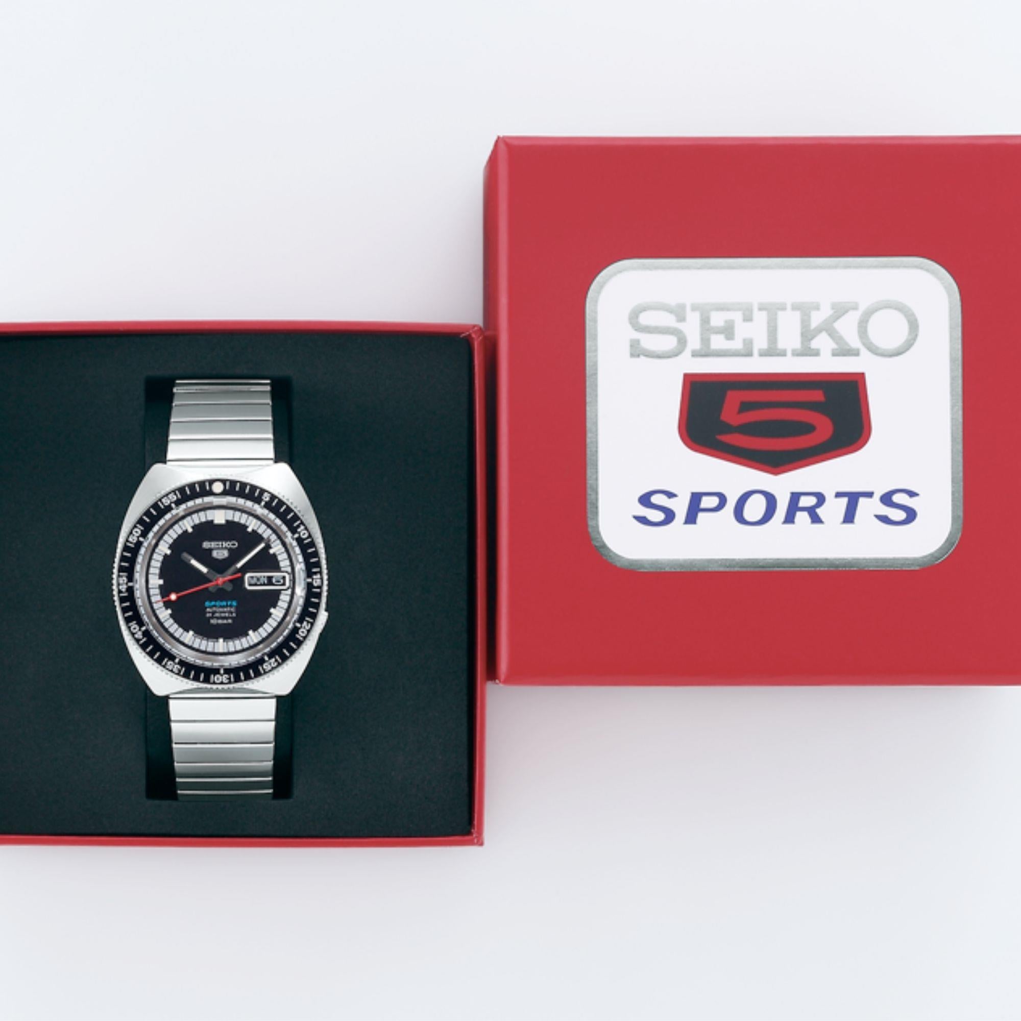 Seiko 5 Sports Limited Edition 55th Anniversary Black Dial Steel Bracelet SRPK17K1
