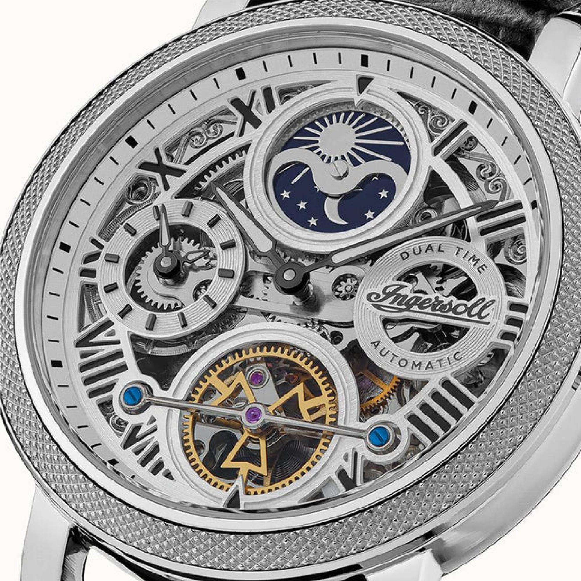 Ingersoll The Row 1892 Automatic Men's Watch Silver Dial Black Leather Strap I12401