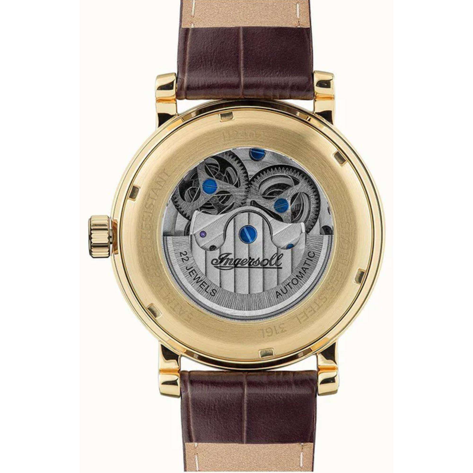 Ingersoll The Row 1892 Automatic Men's Watch Silver Dial Brown Leather Strap I12402