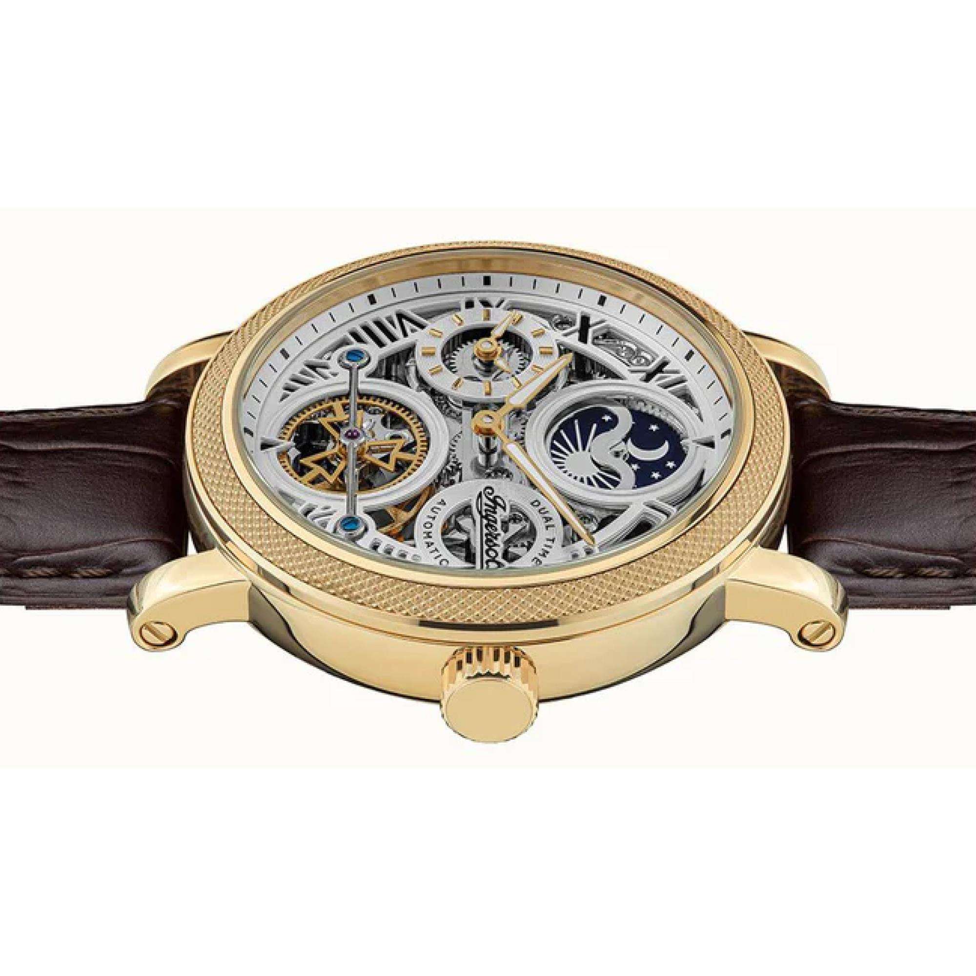 Ingersoll The Row 1892 Automatic Men's Watch Silver Dial Brown Leather Strap I12402