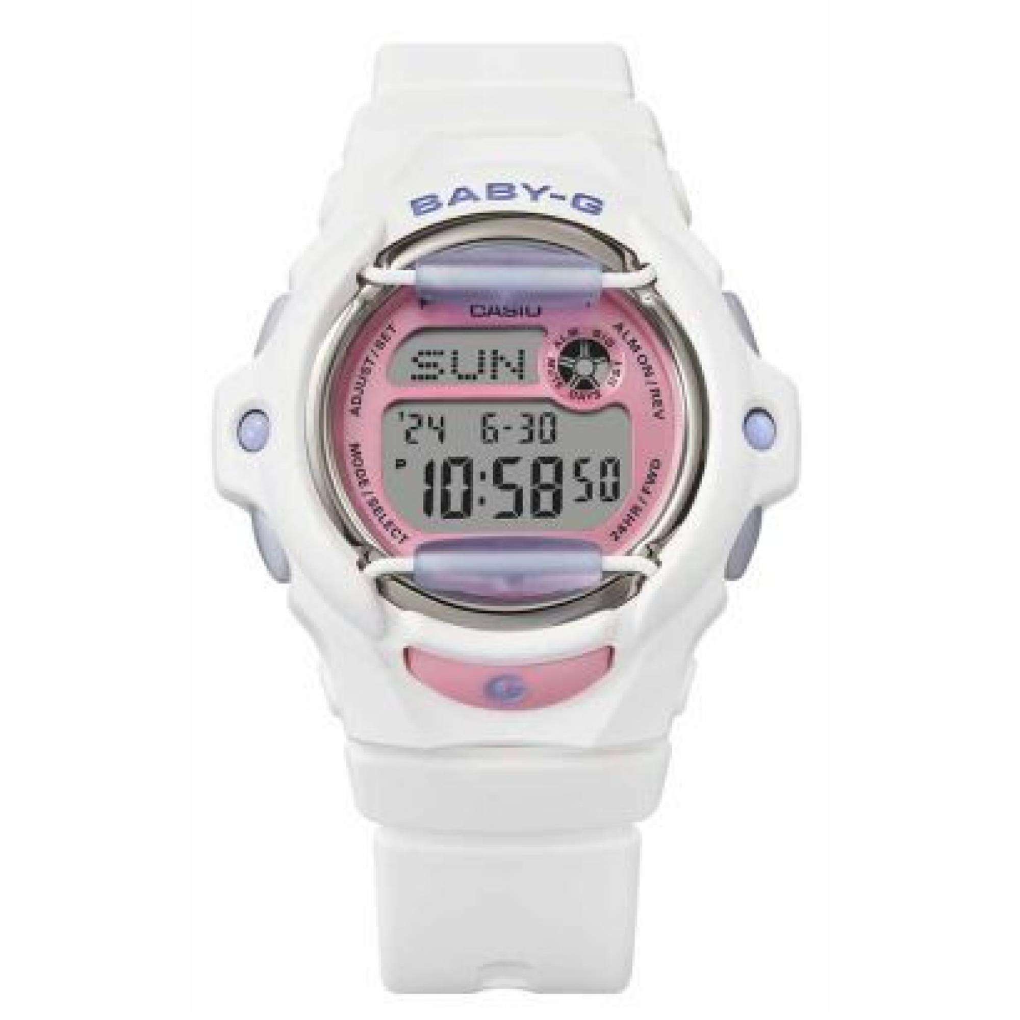 Casio Baby-G Playful Beach Digital White Resin Strap Pink Dial Ladies Watch BG-169PB-7ER
