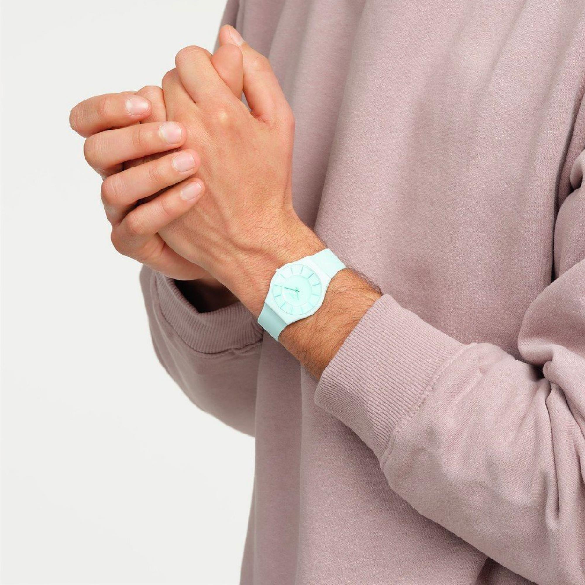 Swatch Turquoise Lightly Quartz Lime Green Unisex Watch SS08G107