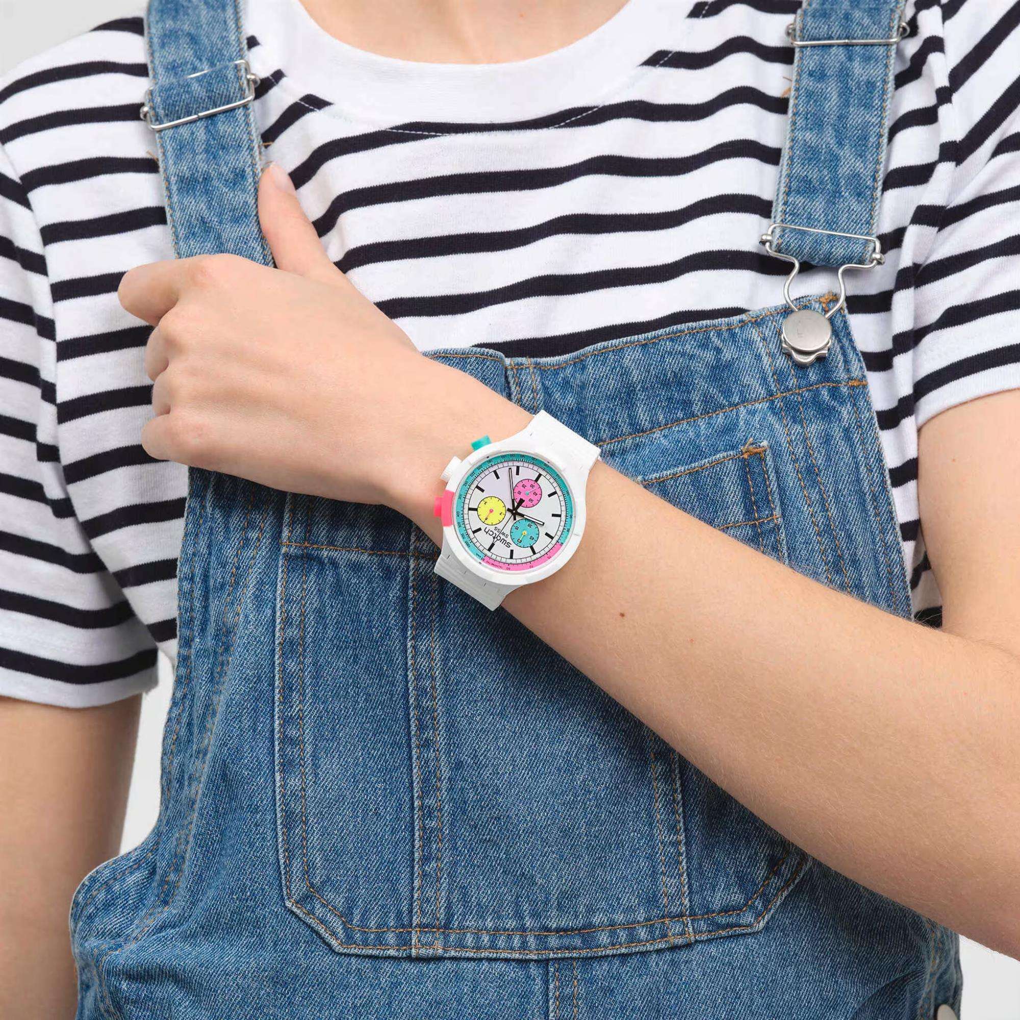 Swatch Neon The Purity Of Neon Quartz Ladies Watch SB06W100