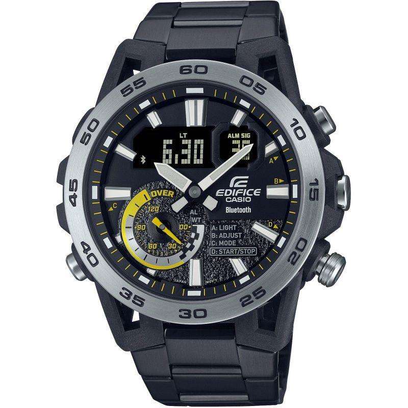 Casio Edifice Sospensione Black Stainless Steel Bracelet Mens Watch ECB-40DC-1AEF