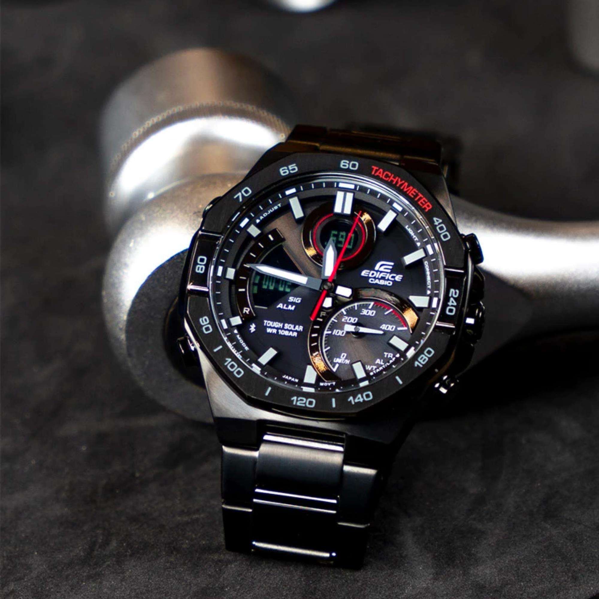 Casio Edifice Bluetooth Black Resin Bracelet Mens Watch ECB-950DC-1AEF