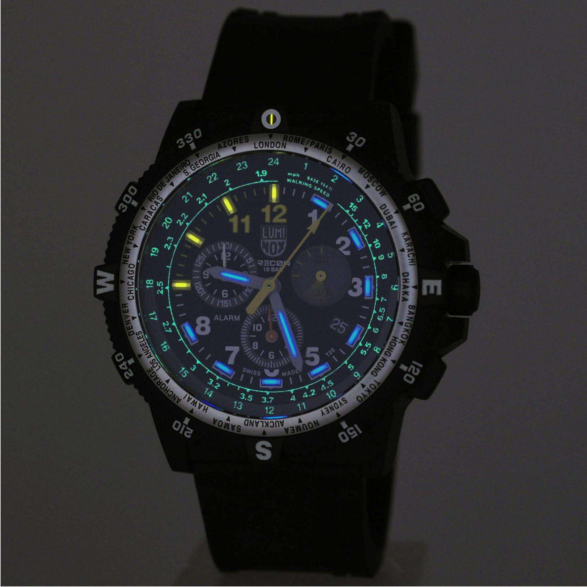 Luminox Recon III Team Leader Chronograph Series D 8840 Black Dial Black Silicone Strap Mens Watch XL.8842.MI.F