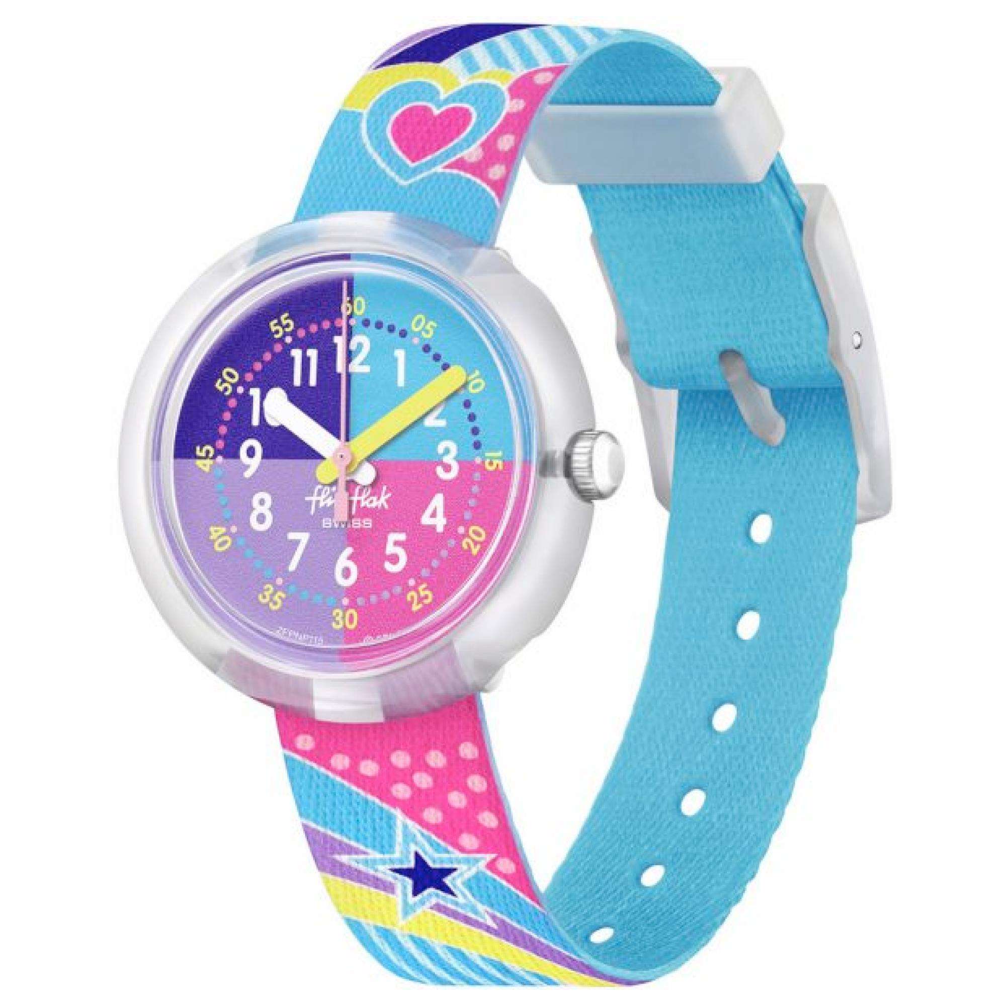 Flik Flak Color Party Rainbow Dial / Rainbow Graphic Kids Children Watch FPNP115
