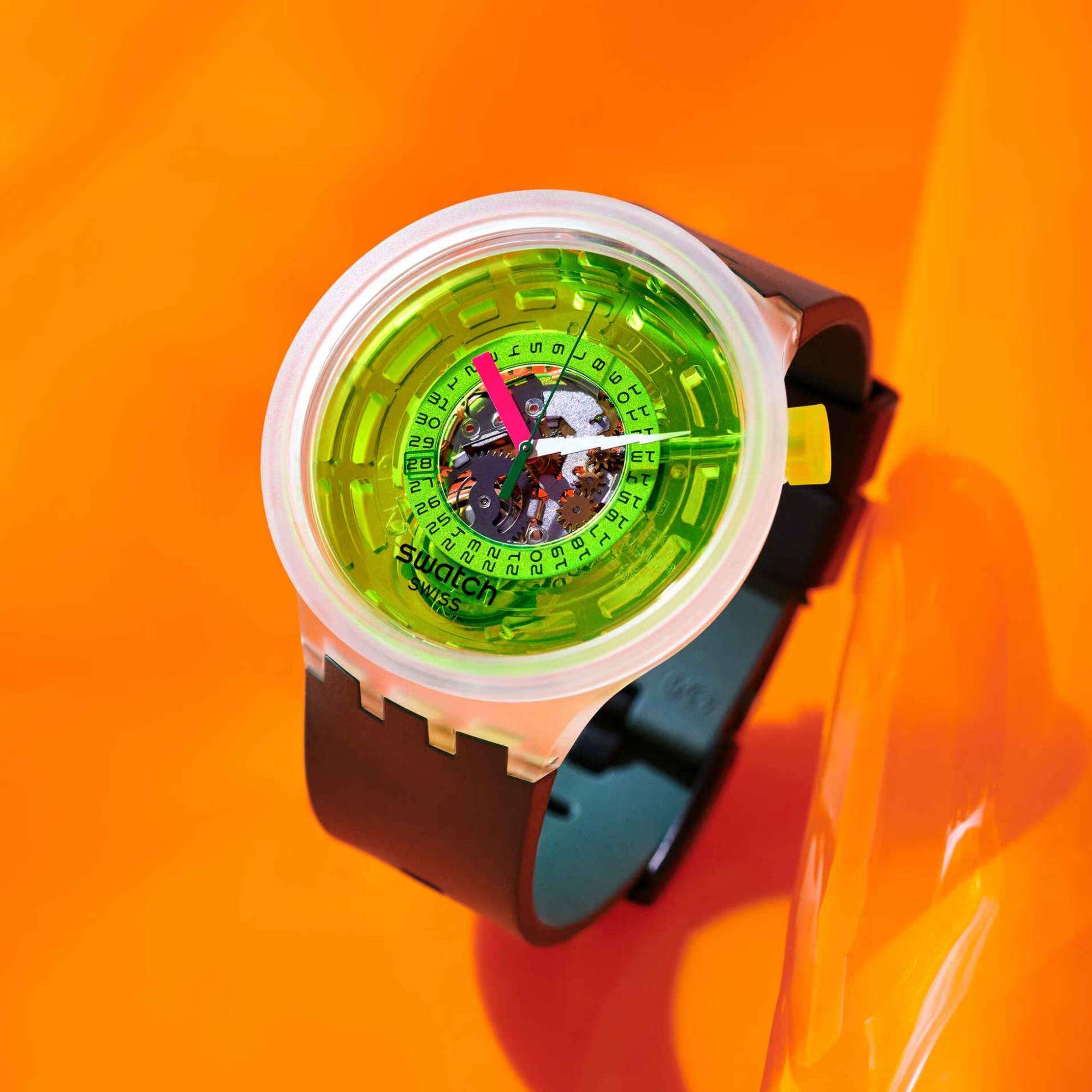 Swatch Neon Blinded By Neon Quartz Unisex Watch SB05K400