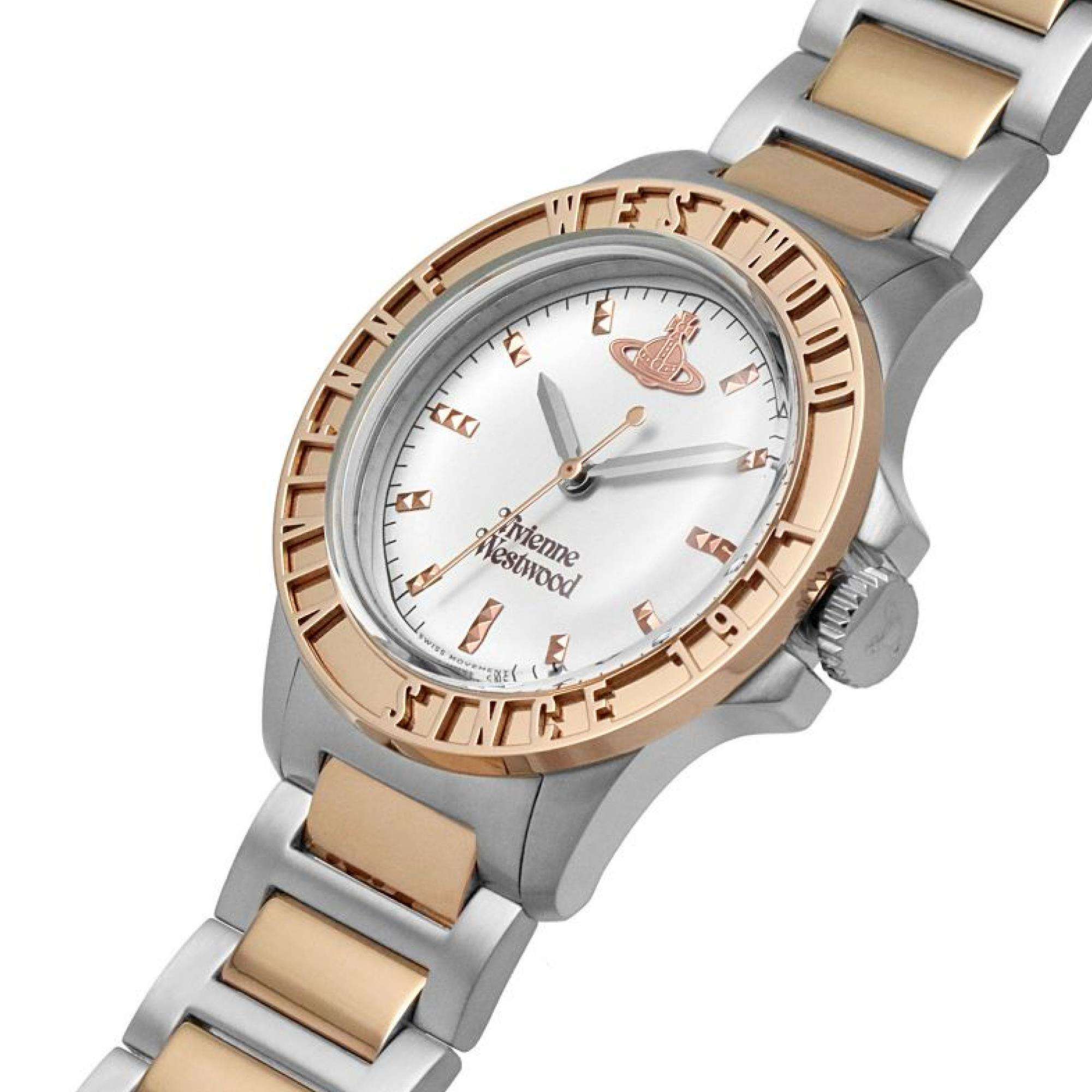 Vivienne Westwood Sunbury Unisex Quartz Watch with Silver Dial Stainless Steel Two Tone Bracelet VV259SLSR