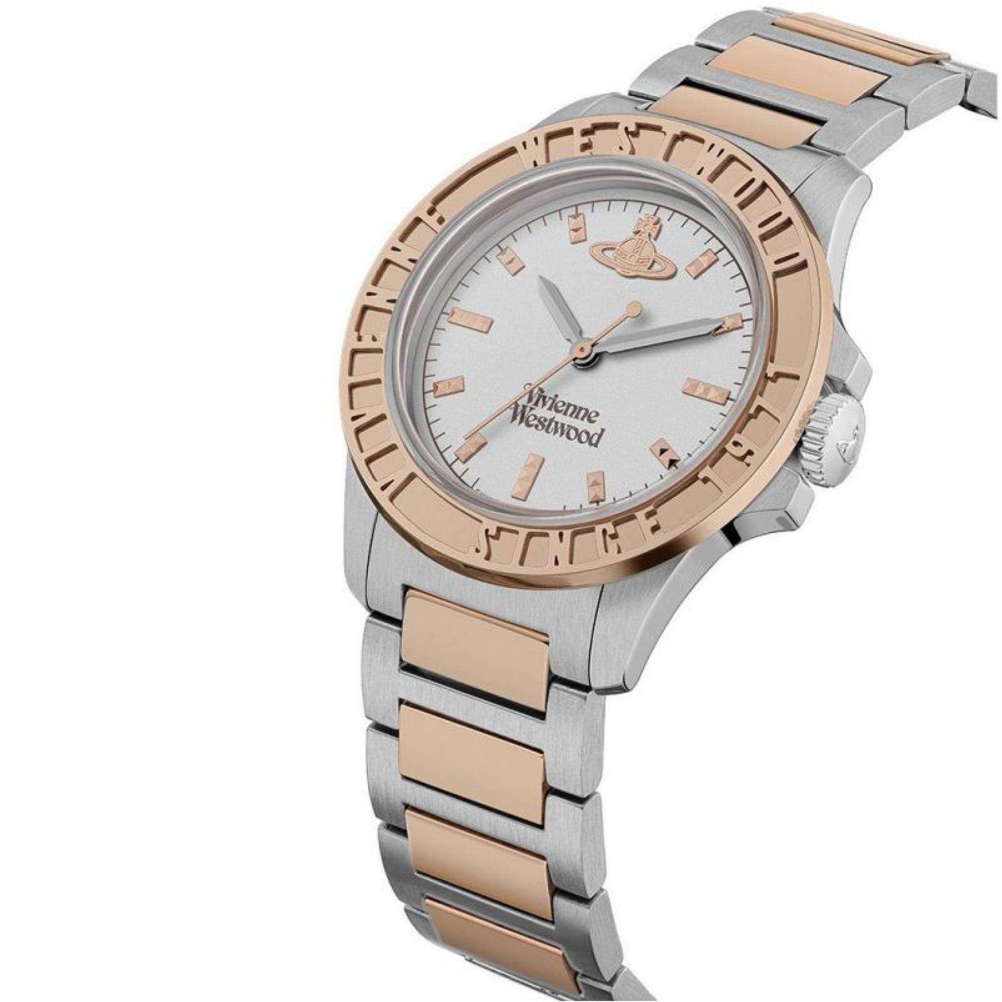 Vivienne Westwood Sunbury Unisex Quartz Watch with Silver Dial Stainless Steel Two Tone Bracelet VV259SLSR