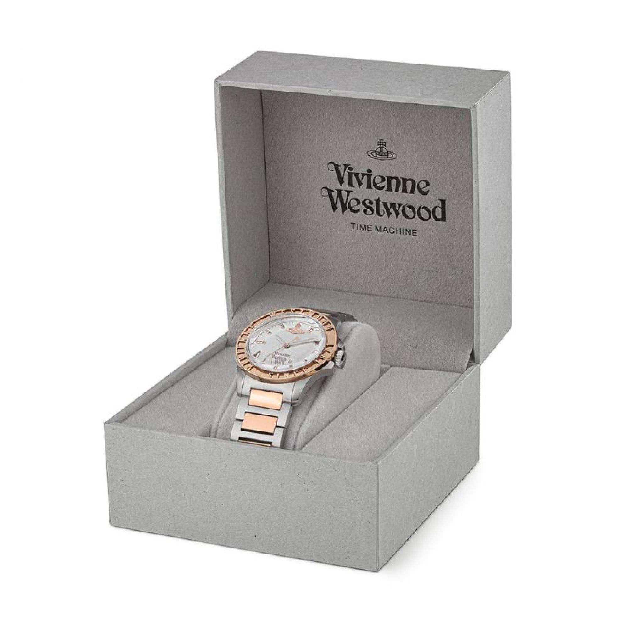 Vivienne Westwood Sunbury Unisex Quartz Watch with Silver Dial Stainless Steel Two Tone Bracelet VV259SLSR