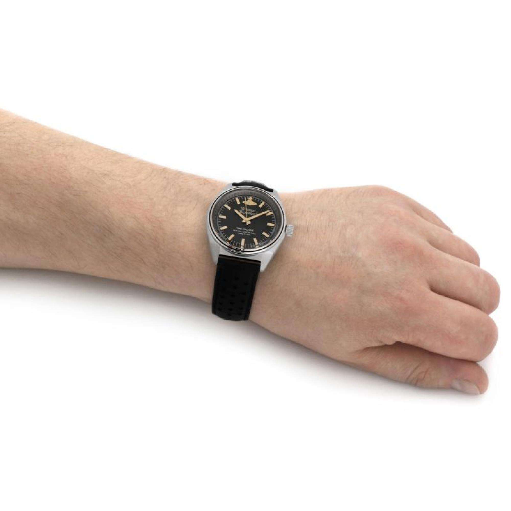 Vivienne Westwood Sydenham Gents Quartz Watch Black Dial Black Leather Strap VV251BKBK