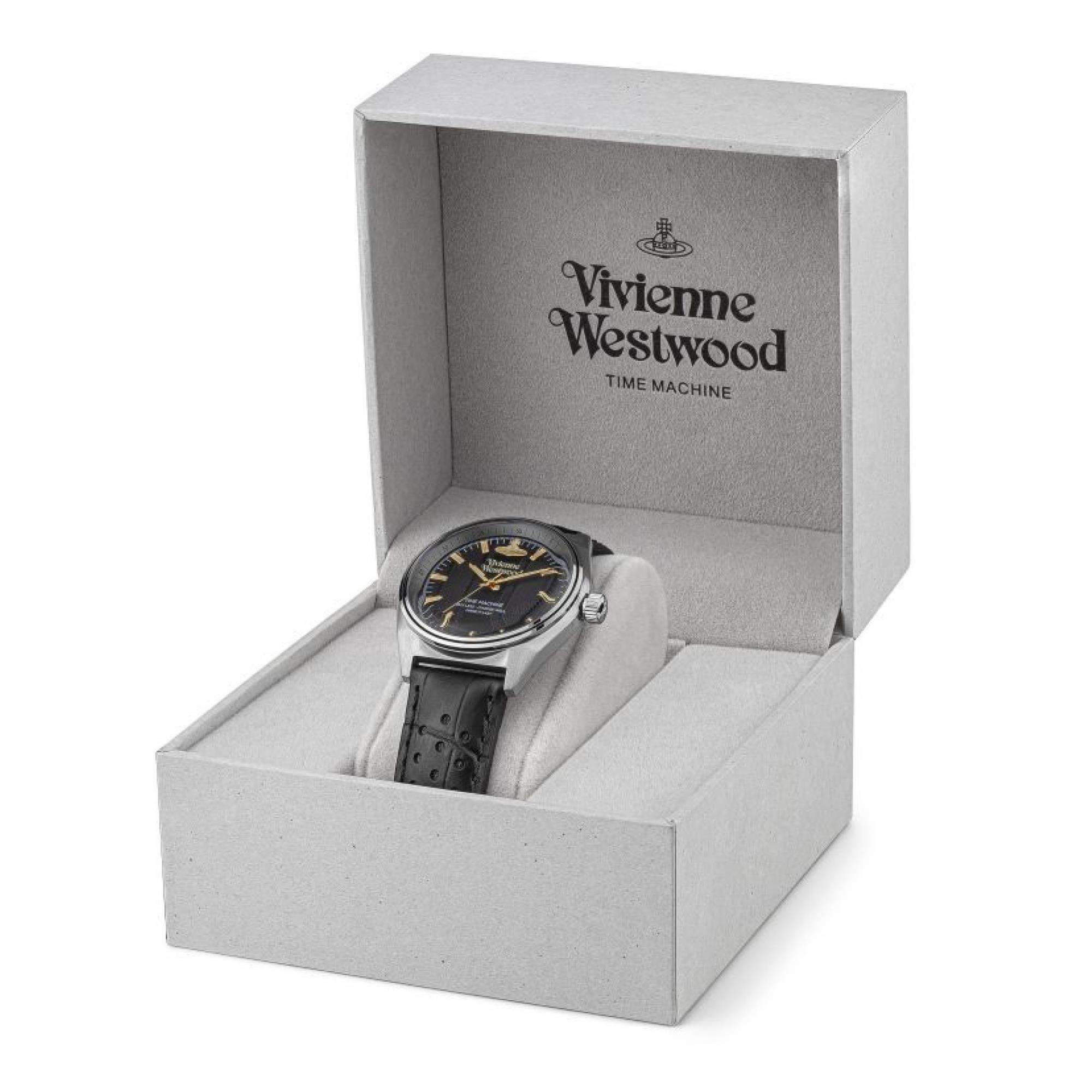 Vivienne Westwood Sydenham Gents Quartz Watch Black Dial Black Leather Strap VV251BKBK