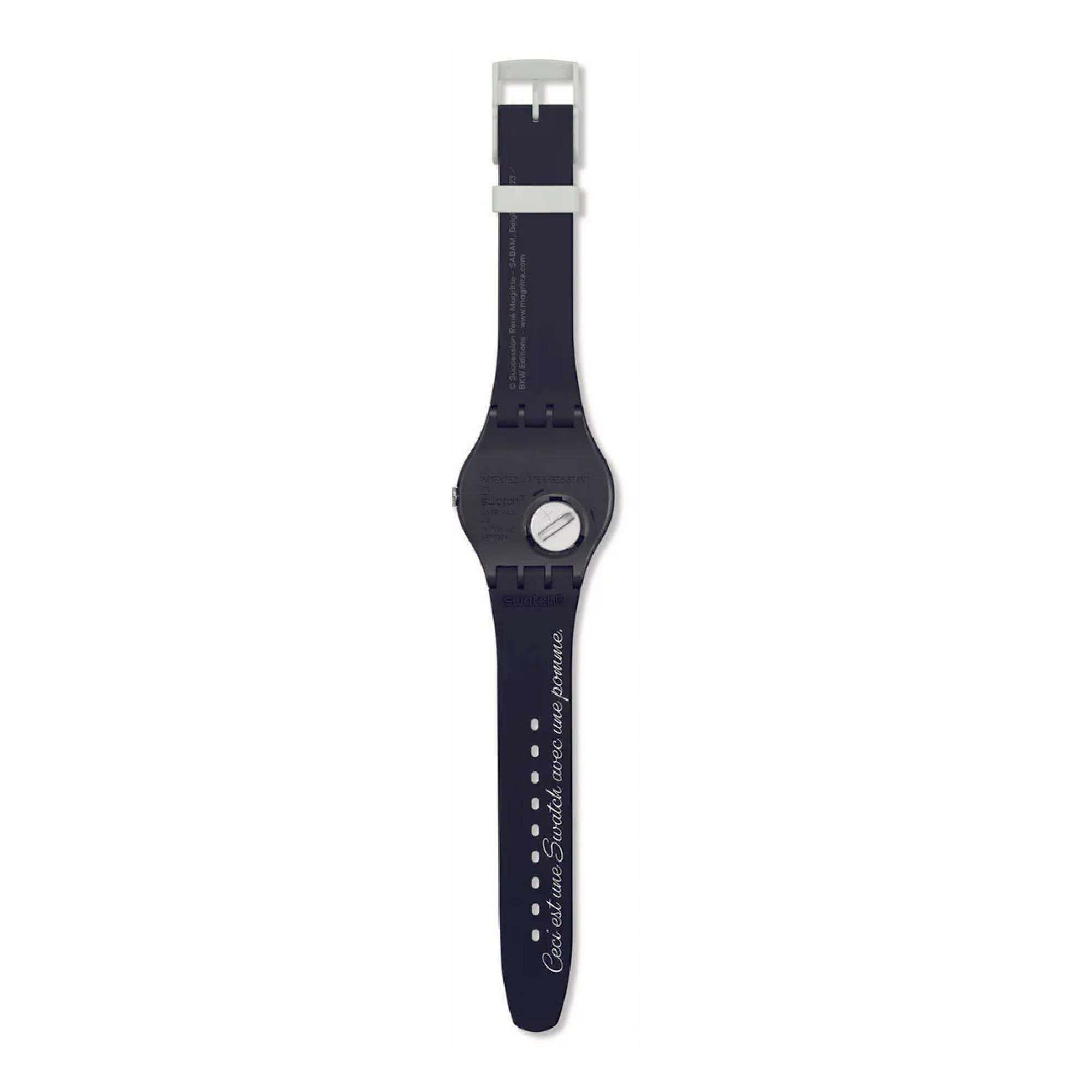 Swatch LE FILS DE L'HOMME By Rene Magritte Swatch Art Journey 2023 Watch SUOZ350