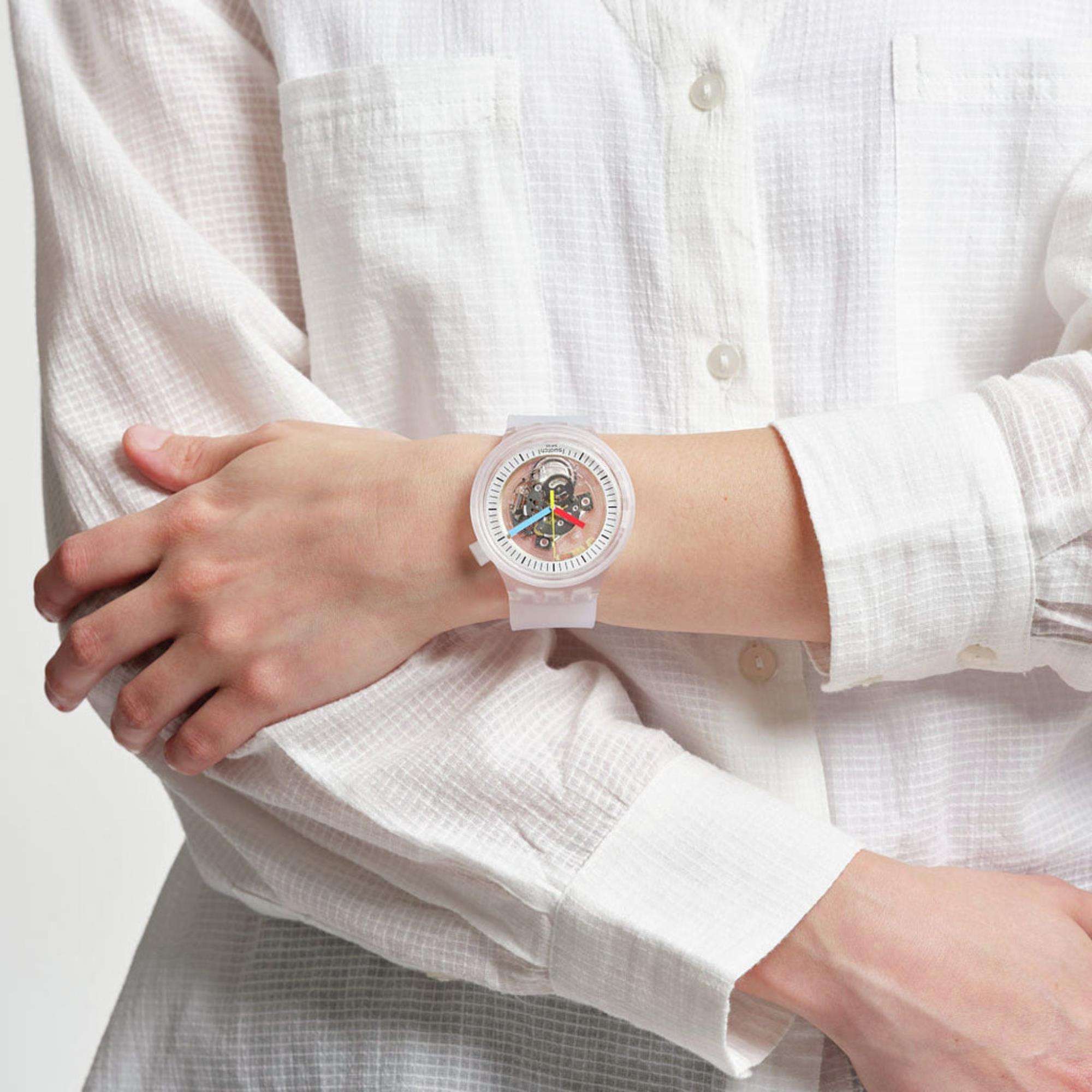 Swatch CLEARLY PAY! Swatch Clear Transparent Unisex Watch SB01K102-5300