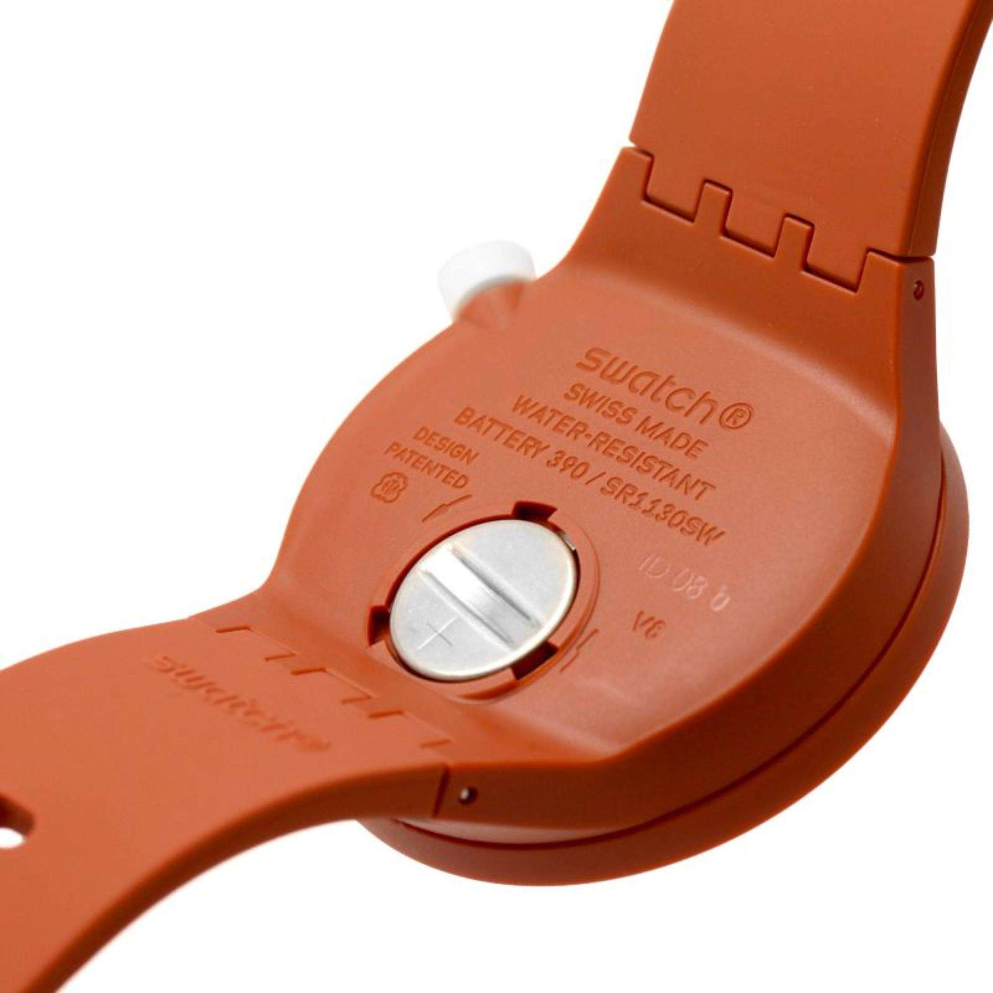 SWATCH CAMOFLOWER COTTON Big Bold Red Dial Watch SB05C100