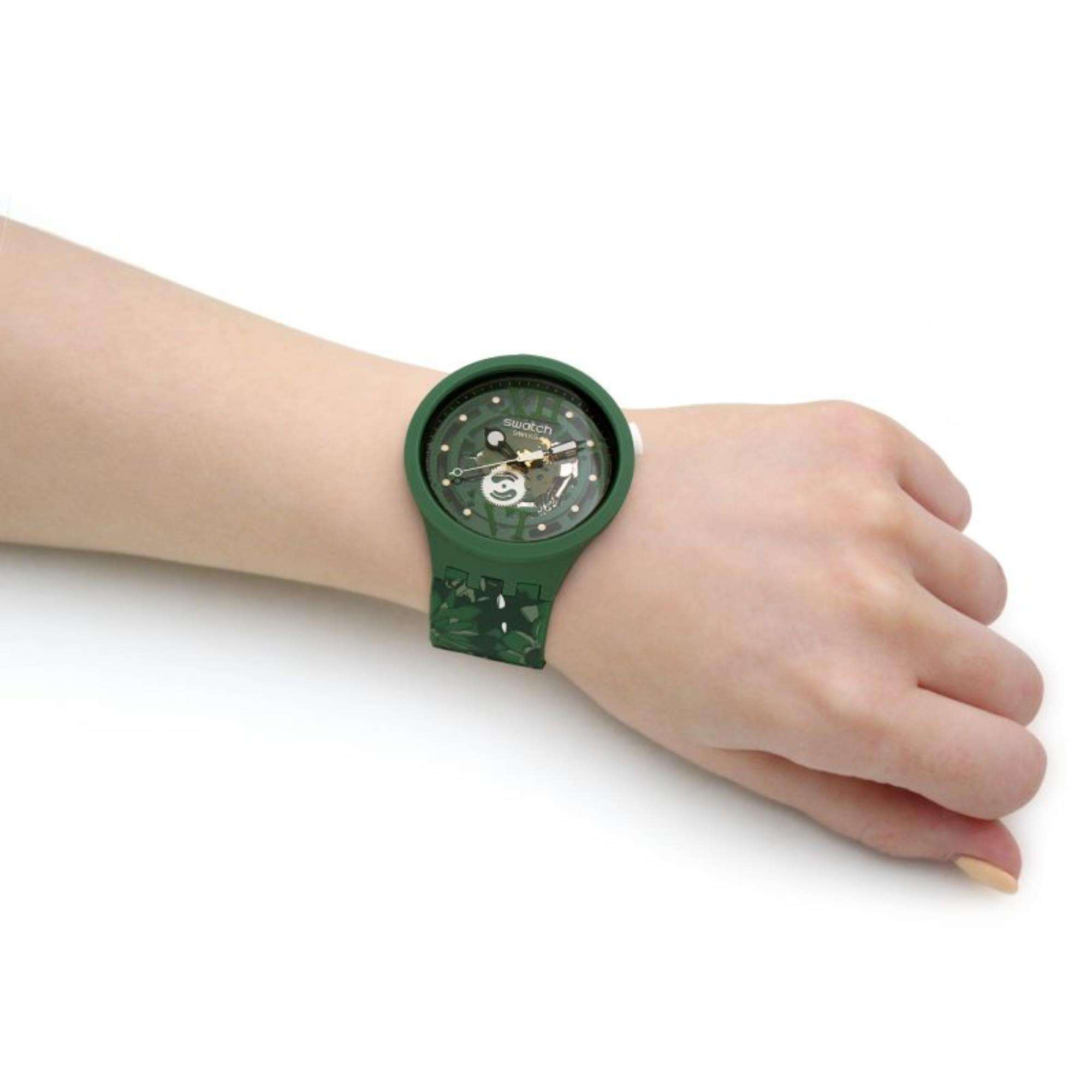 Swatch CAMOFLOWER GREEN Big Bold Bioceramic Watch SB05G104