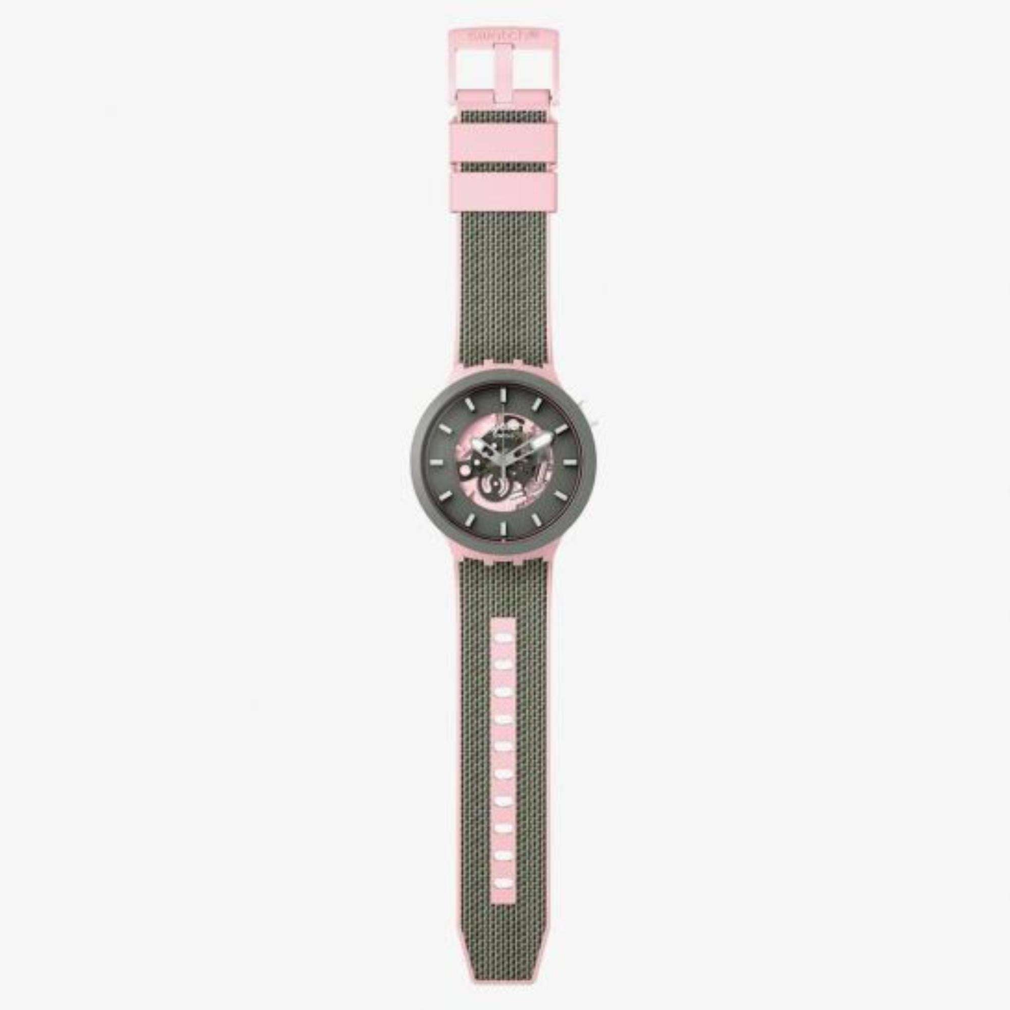 Swatch MISTY CLIFFS Big Bold Black/Pink Dial Women's Watch SB05P100