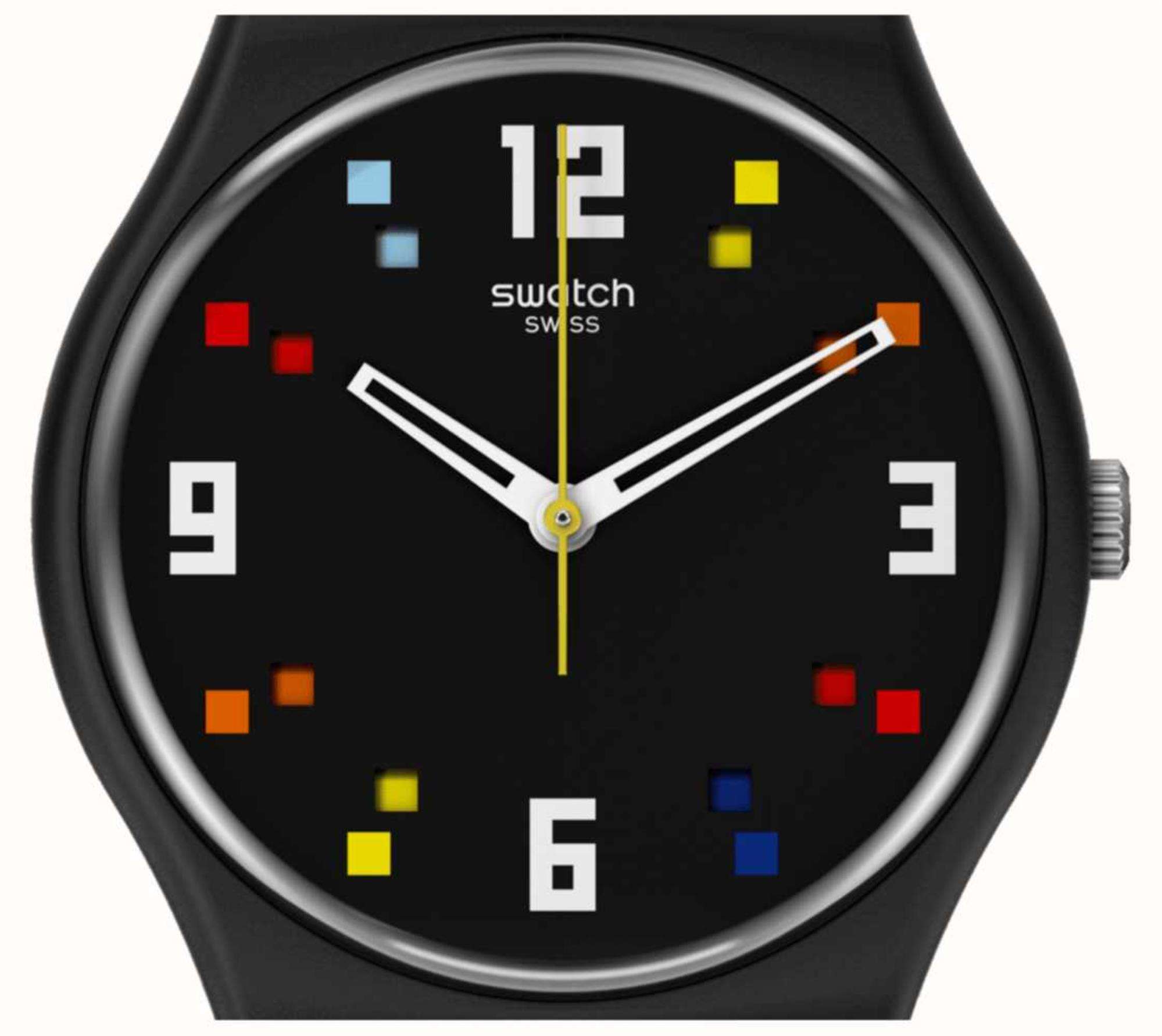 Swatch BLACK CAROUSEL SQUARES The March Collection SO28B705