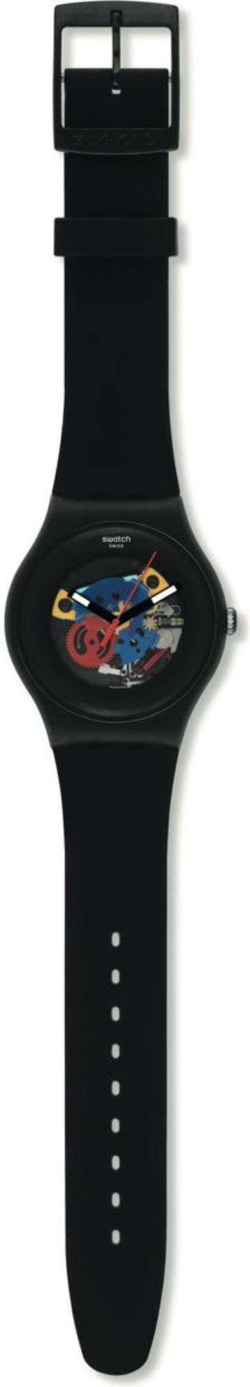 Swatch BLACK LACQUERED AGAIN New Gent Watch SO29B107