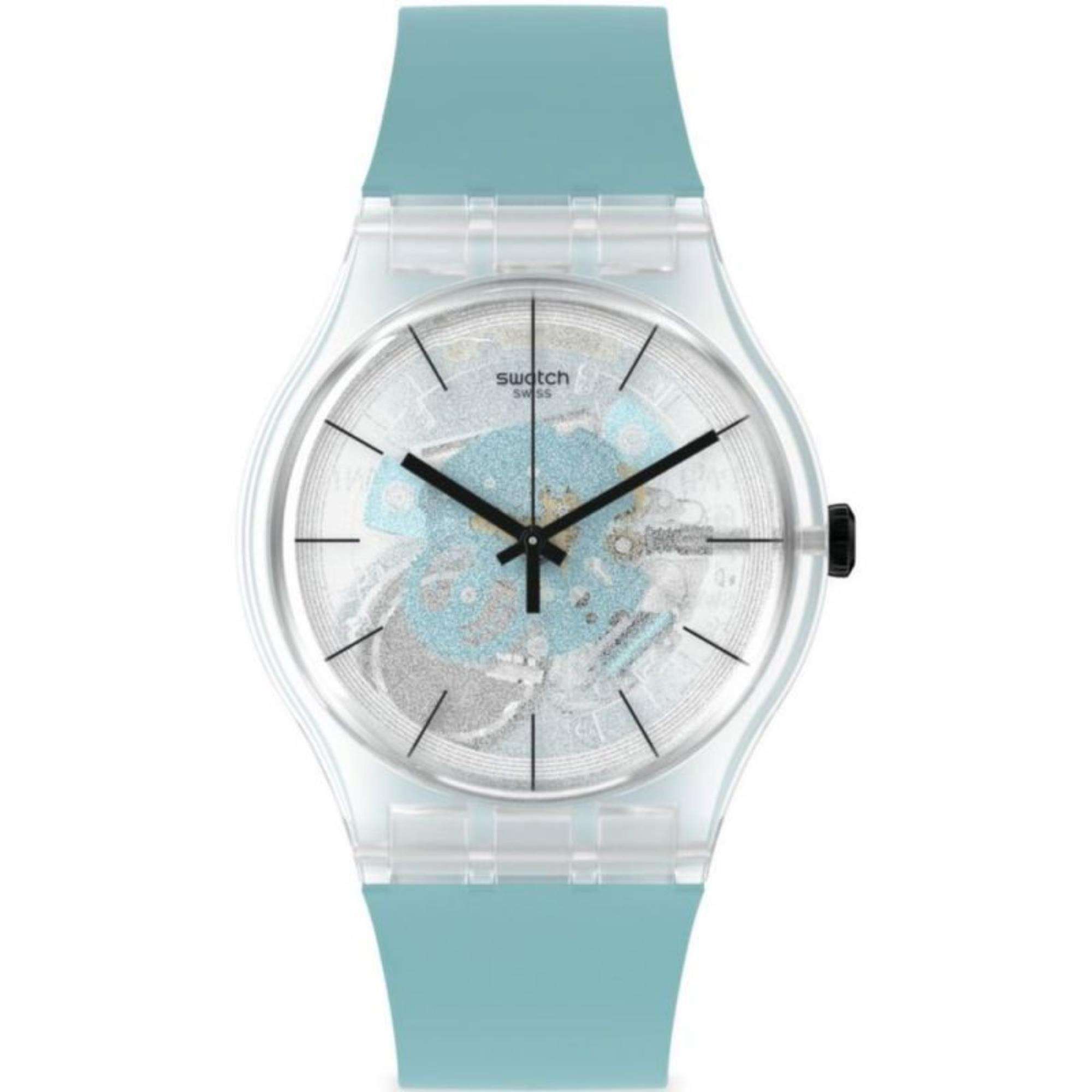 Swatch BLUEDAZEPAY! New Gent Watch Transparent Dial Unisex Watch SO29K112-5300