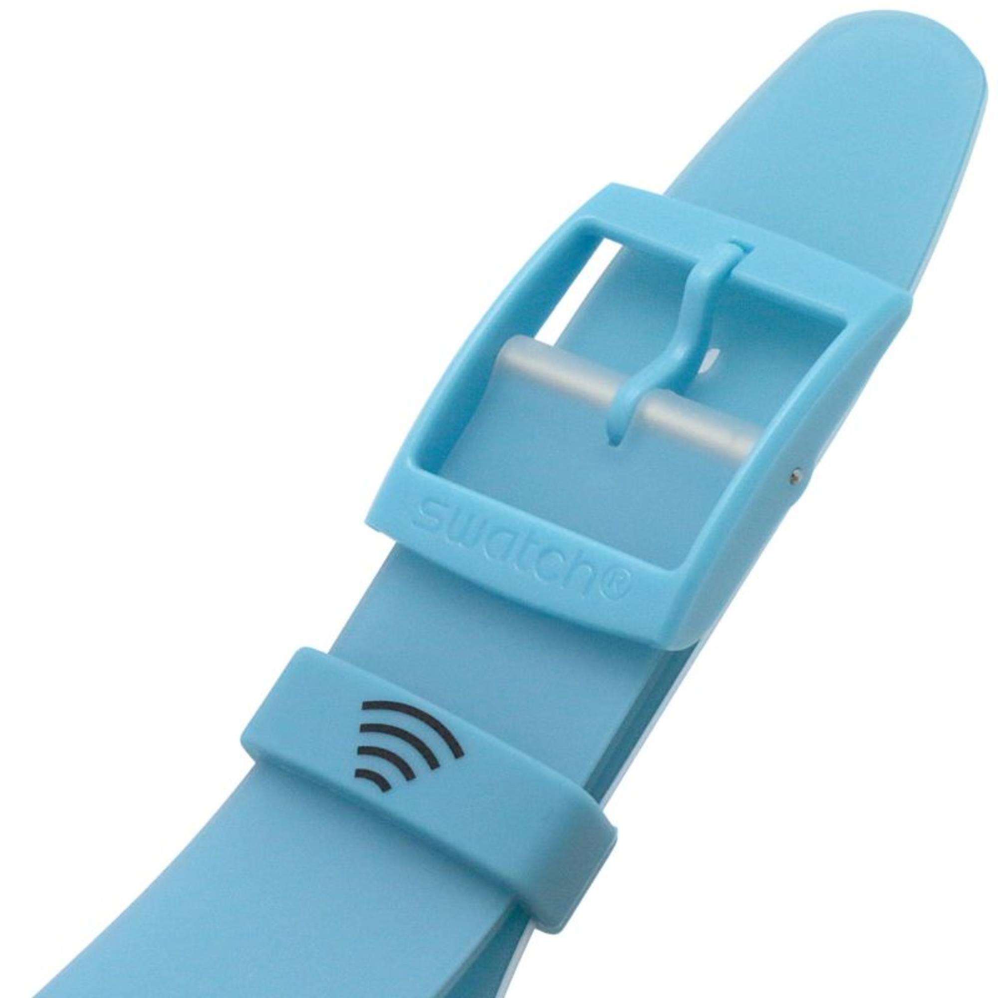 Swatch BLUEDAZEPAY! Transparent Dial Silicone Strap Watch SO29K112-5300