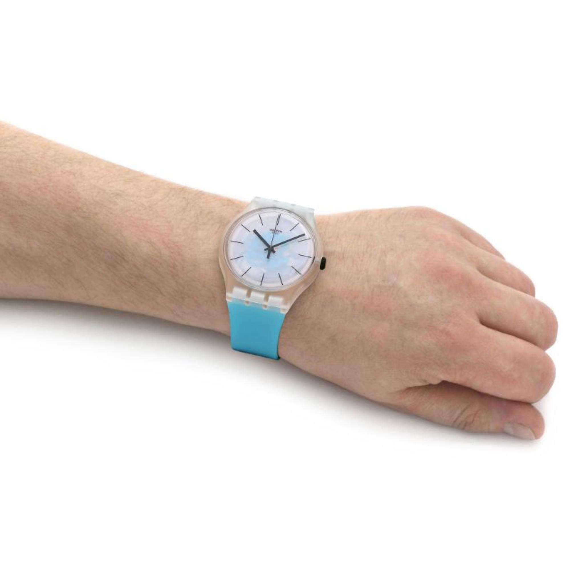 Swatch BLUEDAZEPAY! New Gent Watch Transparent Dial Unisex Watch SO29K112-5300