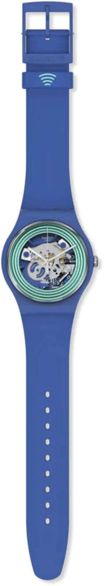 Swatch BLUE RINGSPAY! New Gent Quartz Transparent Dial Unisex Watch SO29N103-5300