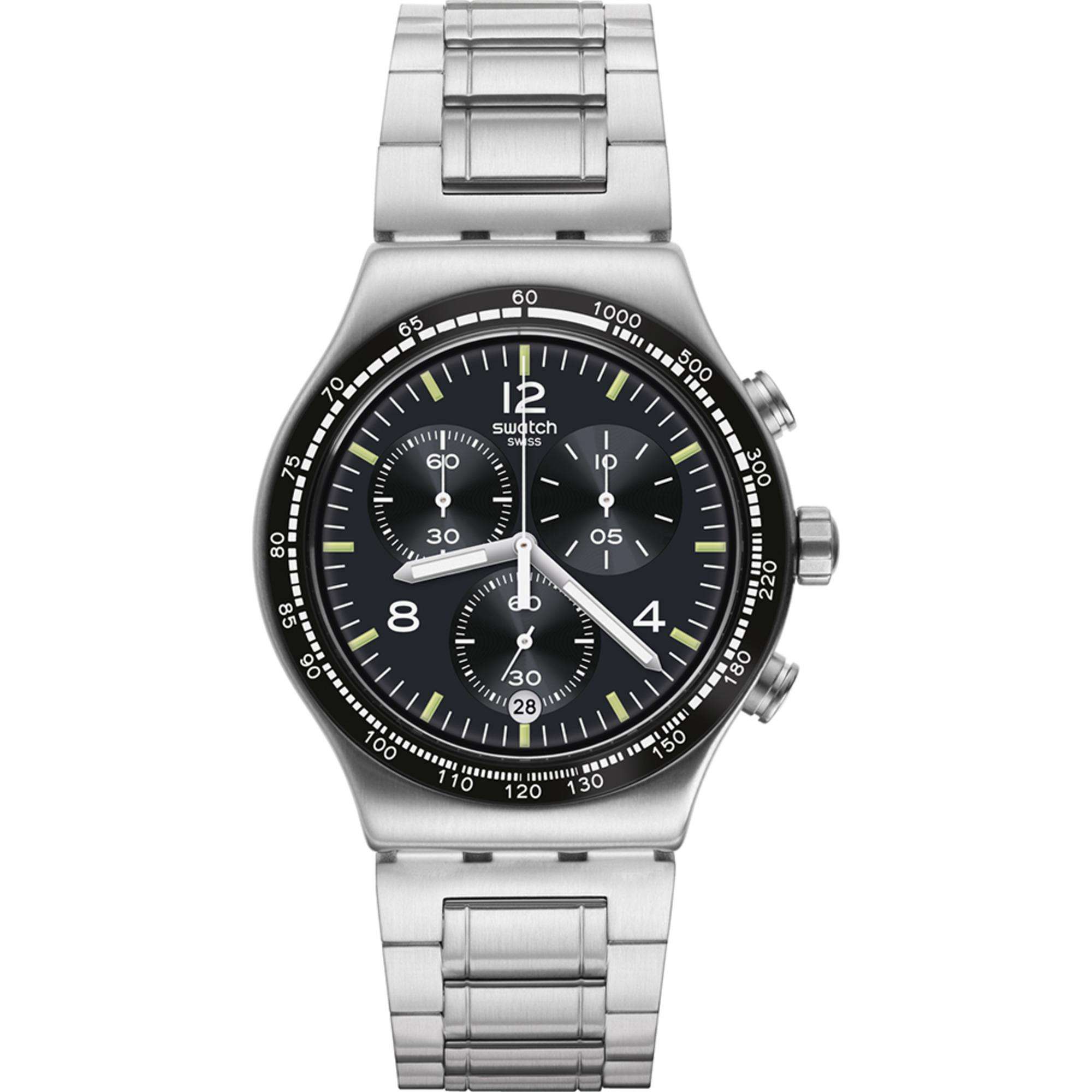 Swatch NIGHT FLIGHT Black Dial Unisex Watch YVS444GC