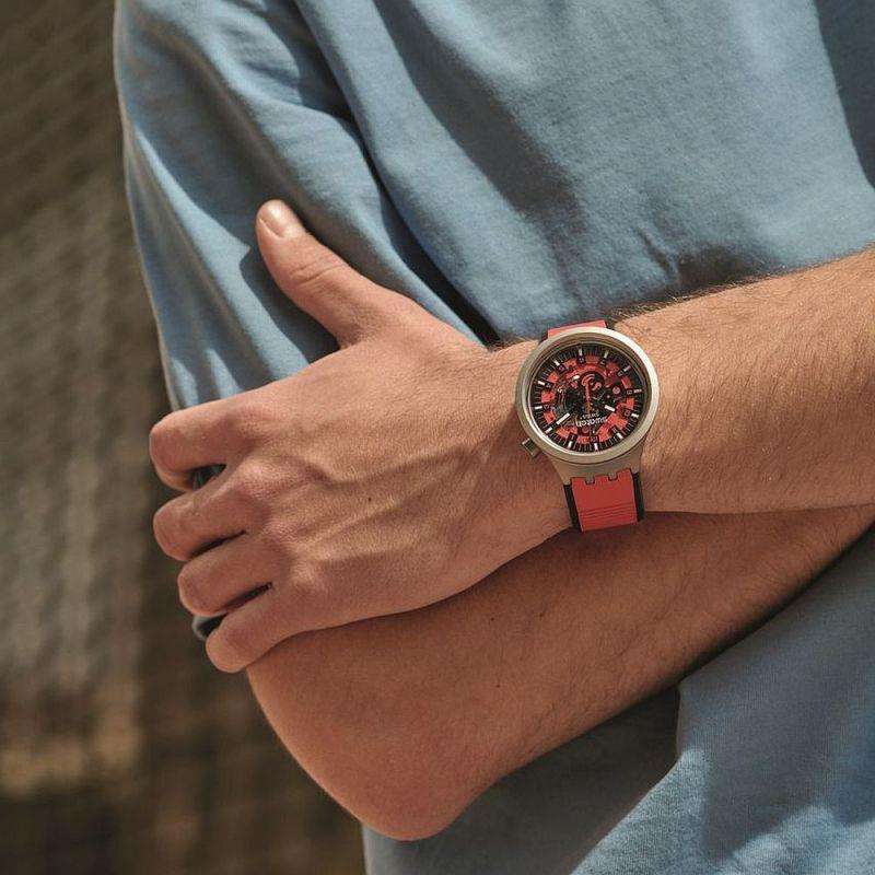 Swatch RED JUICY Big Bold Red Dial Rubber Strap Watch SB07S110