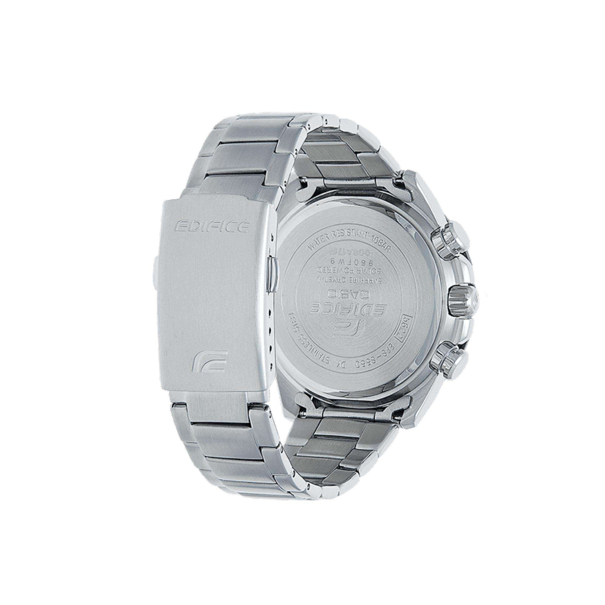 Casio Edifice Quartz Black Chronograph Dial Silver Stainless Steel Bracelet Mens Watch EFS-S550DB-1AVUEF