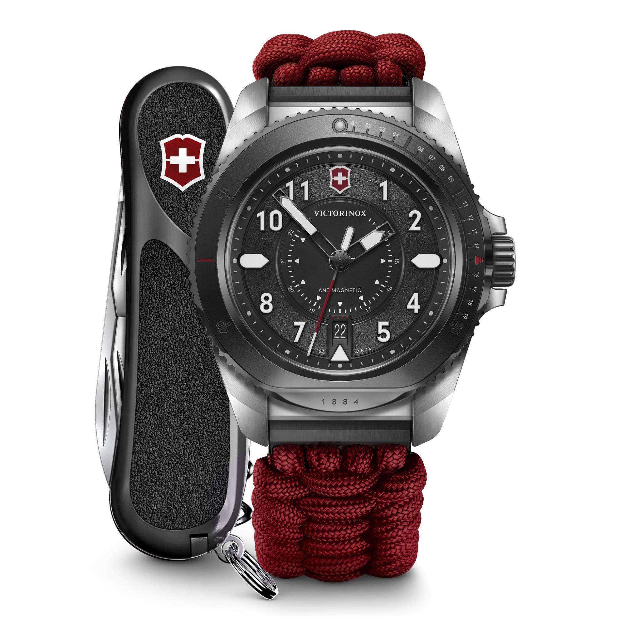 Victorinox Journey 1884 Limited Edition Quartz Black Dial Red Paracord Strap Men's Watch 242016.1