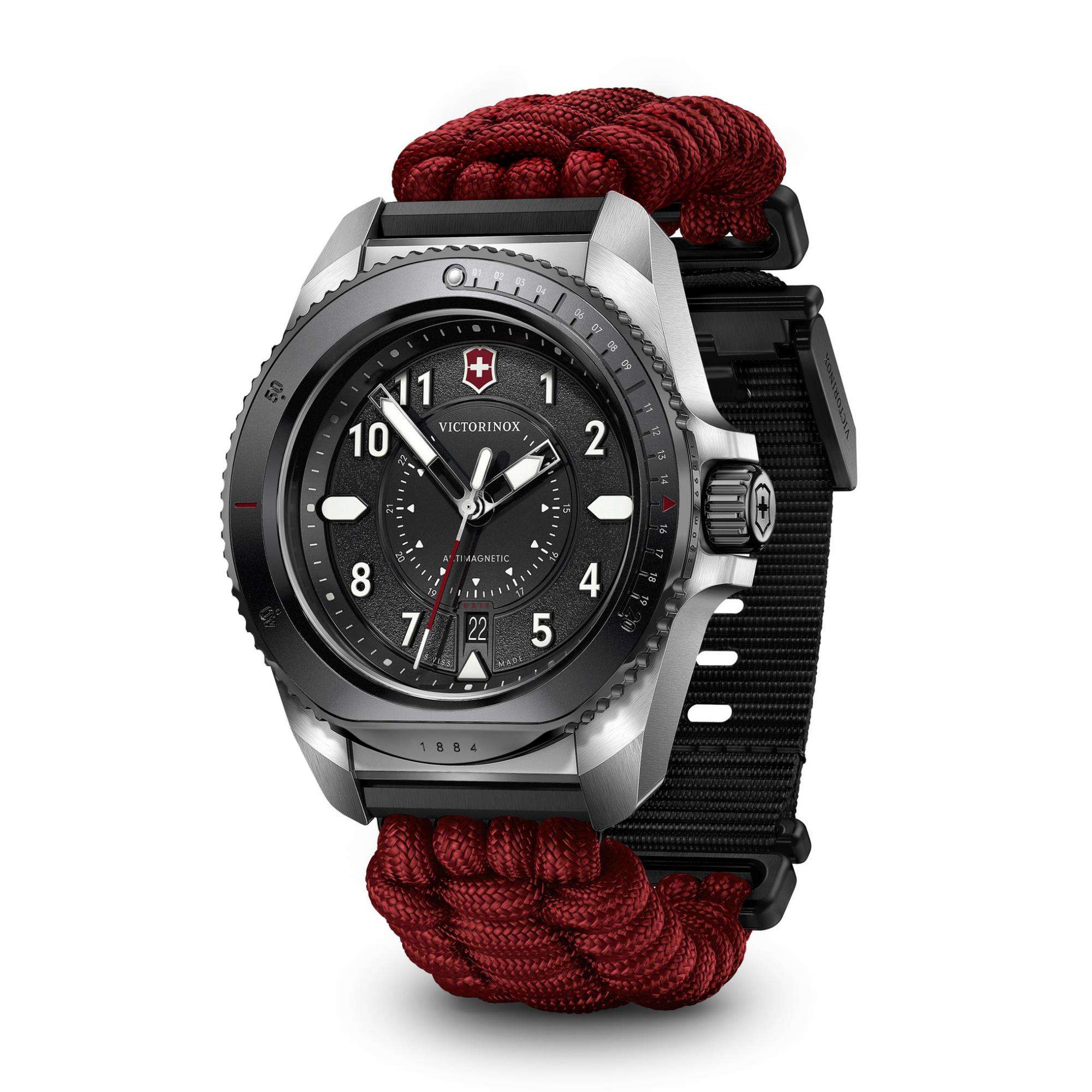 Victorinox Journey 1884 Limited Edition Quartz Black Dial Red Paracord Strap Men's Watch 242016.1