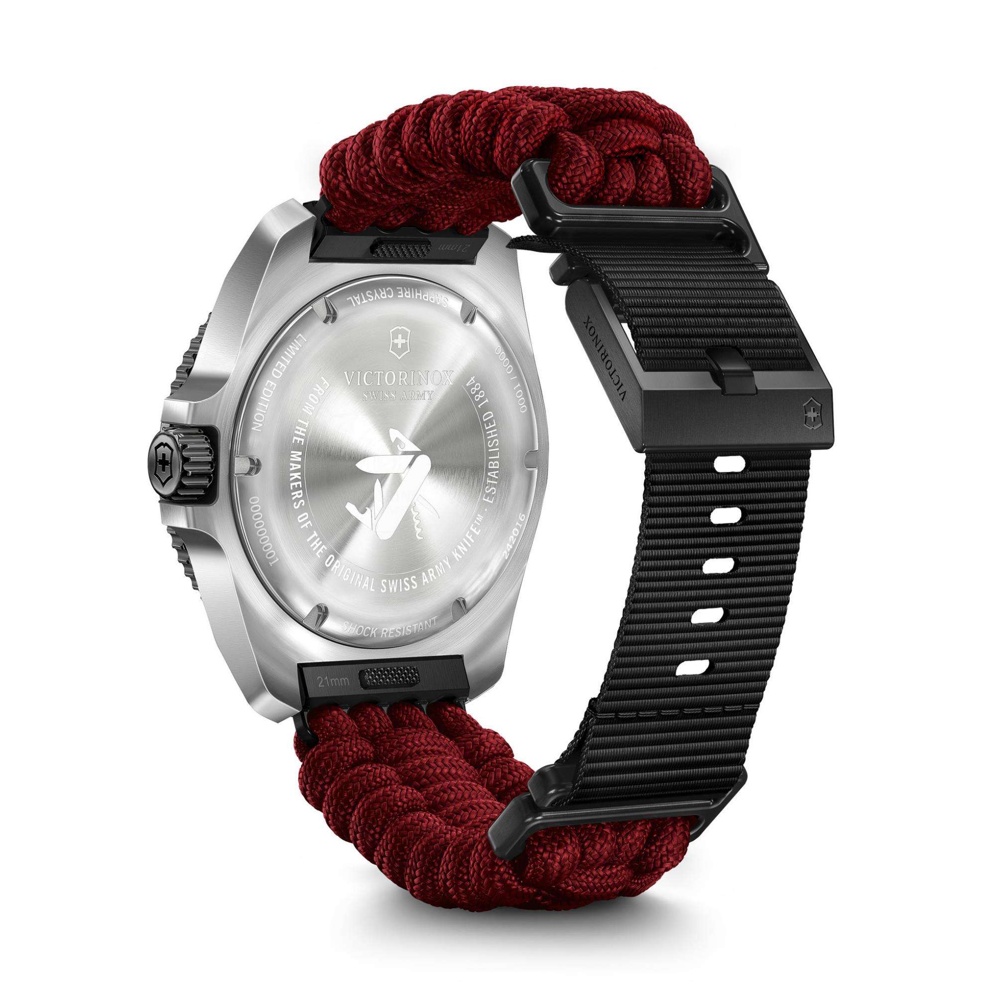 Victorinox Journey 1884 Limited Edition Quartz Black Dial Red Paracord Strap Men's Watch 242016.1