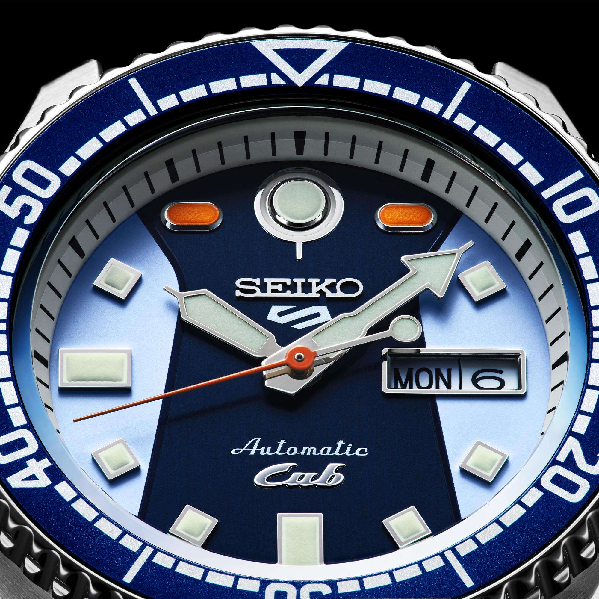Seiko 5 Sports x Honda Super Cub III Automatic Blue Dial Blue NATO Strap Men's Watch SRPK37K1