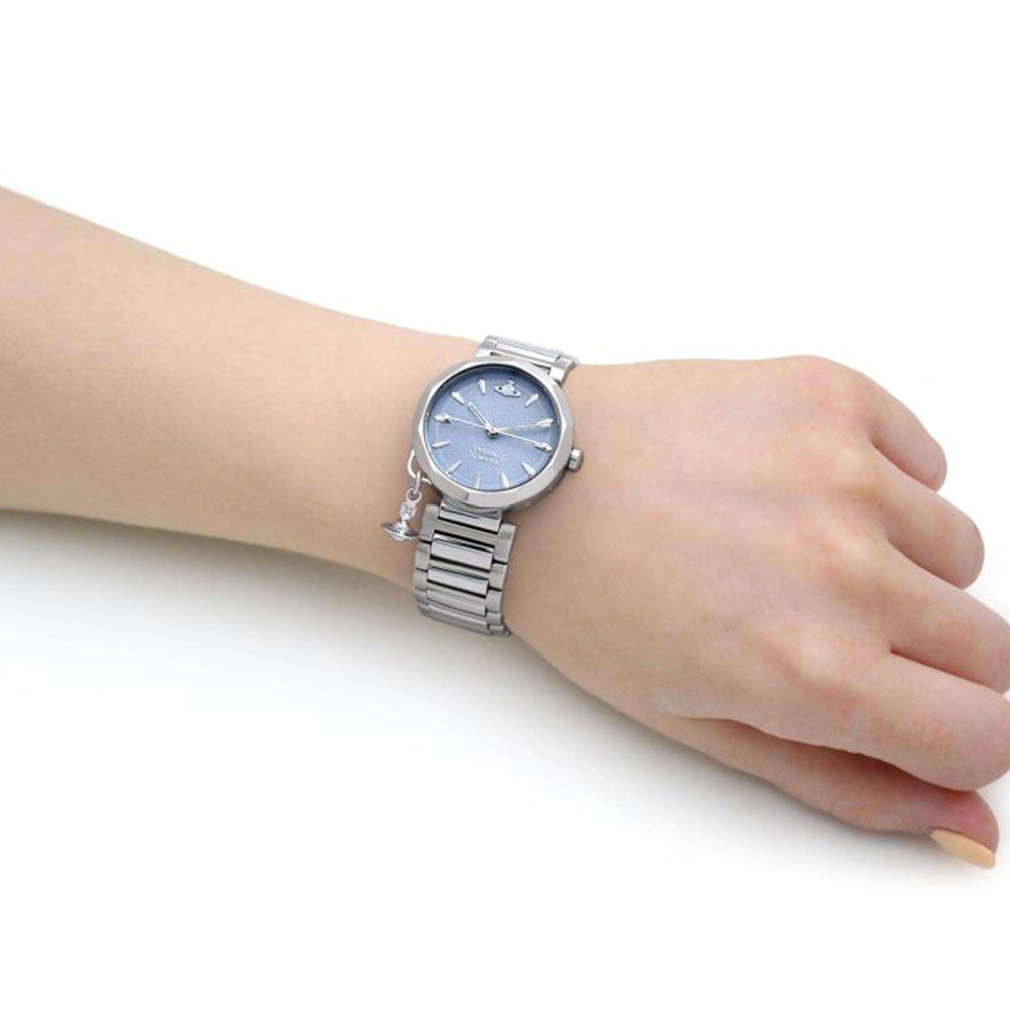Vivienne Westwood Poplar Quartz Blue Dial Steel Strap Women's Watch VV246LBLSL