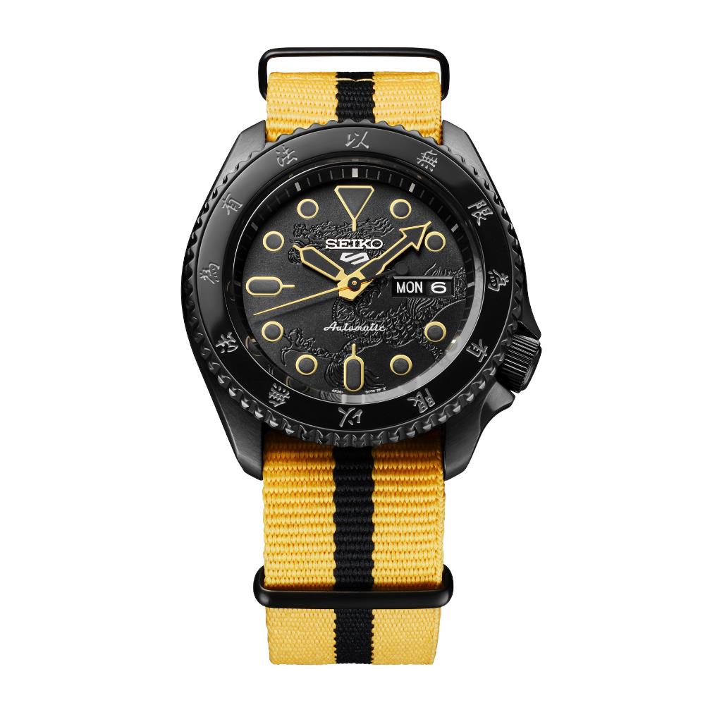 Seiko 5 Sports x Bruce Lee Limited Edition Automatic Black Dial Black Leather Strap SRPK39K1